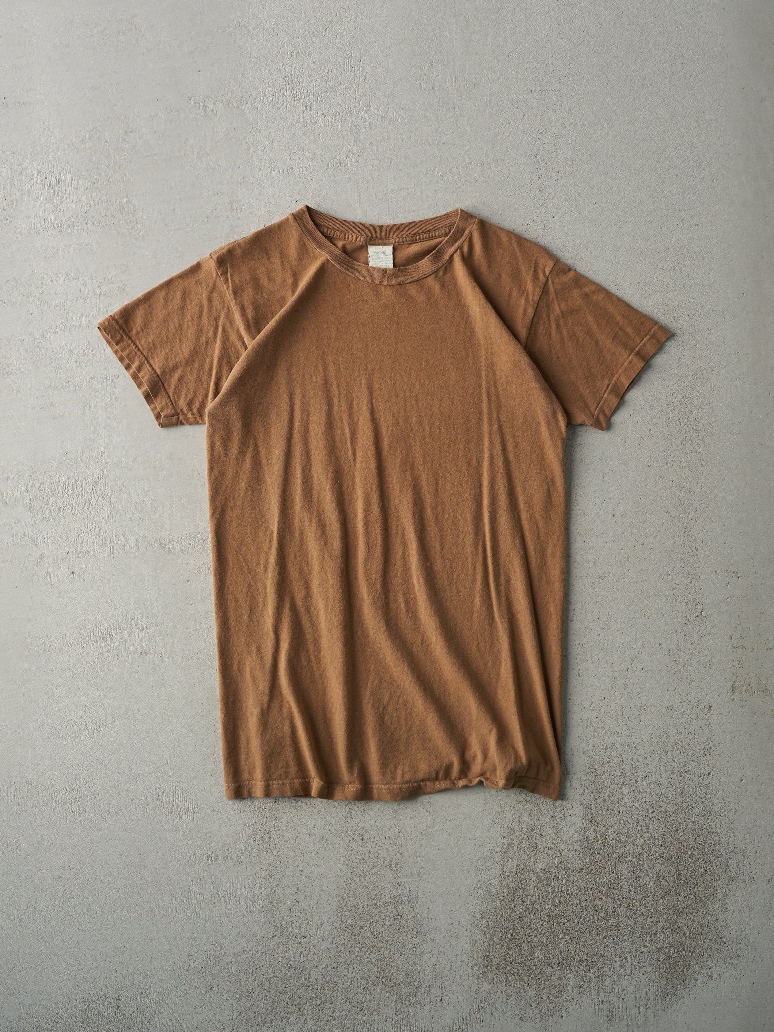 Vintage 90s Caramel Brown Blank Tee (S)