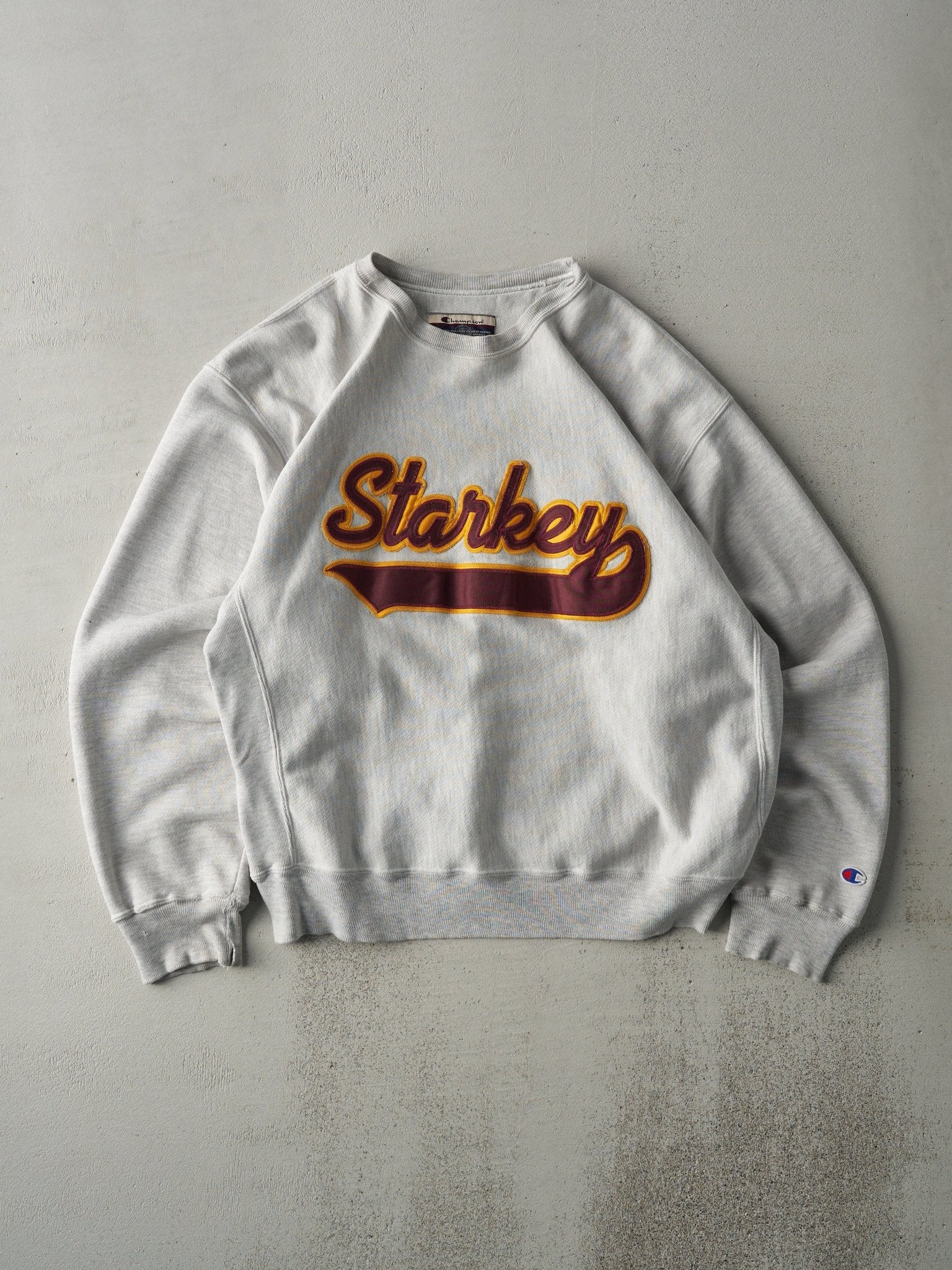 Vintage 90s Heather Grey Reverse Weave Starkey Crewneck (L)