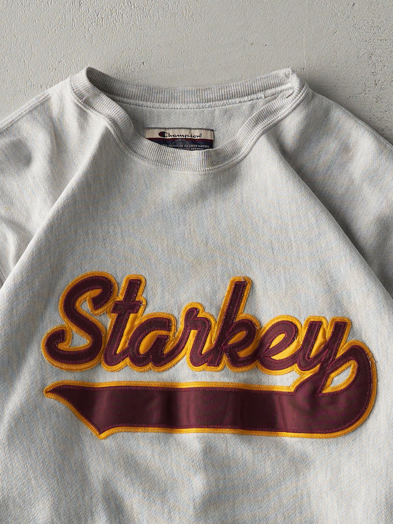 Vintage 90s Heather Grey Reverse Weave Starkey Crewneck (L)