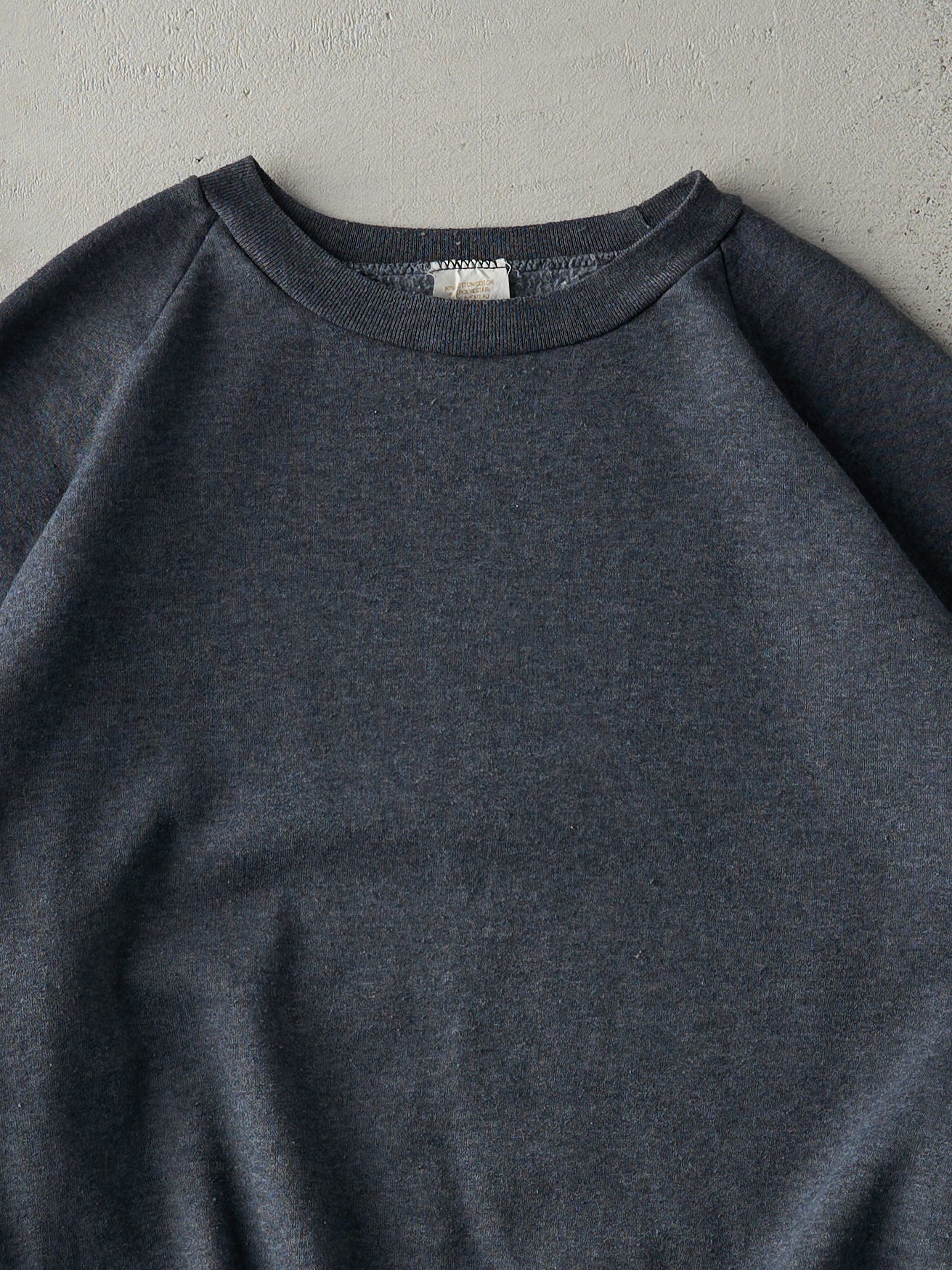 Vintage 80s Charcoal Grey Blank Boxy Crewneck (L)