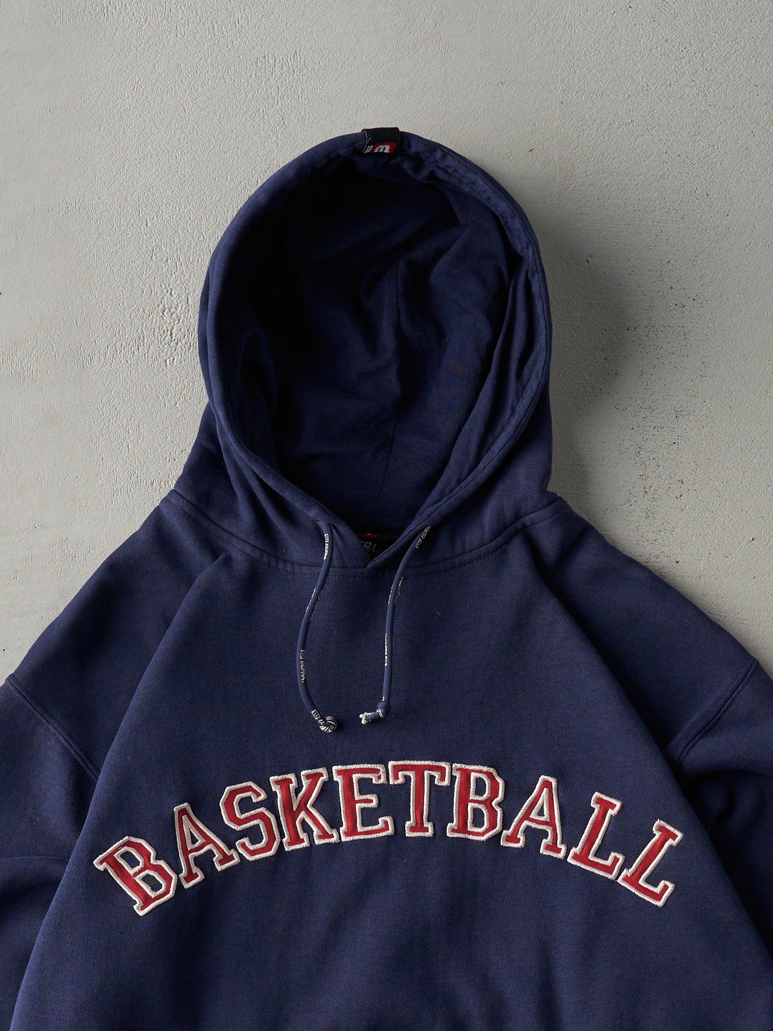 Vintage Y2K Navy Blue Basketball Hoodie (M)