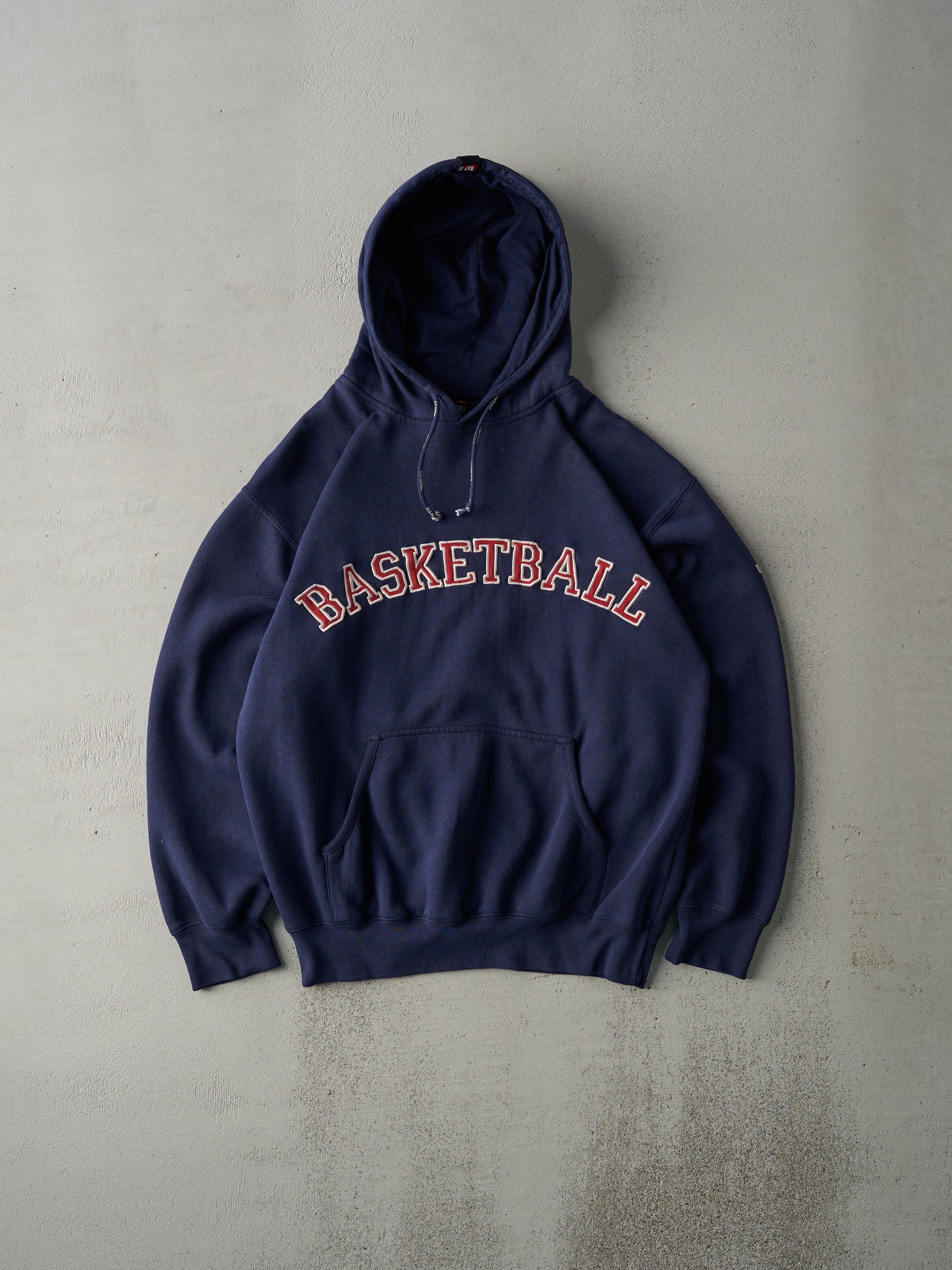 Vintage Y2K Navy Blue Basketball Hoodie (M)