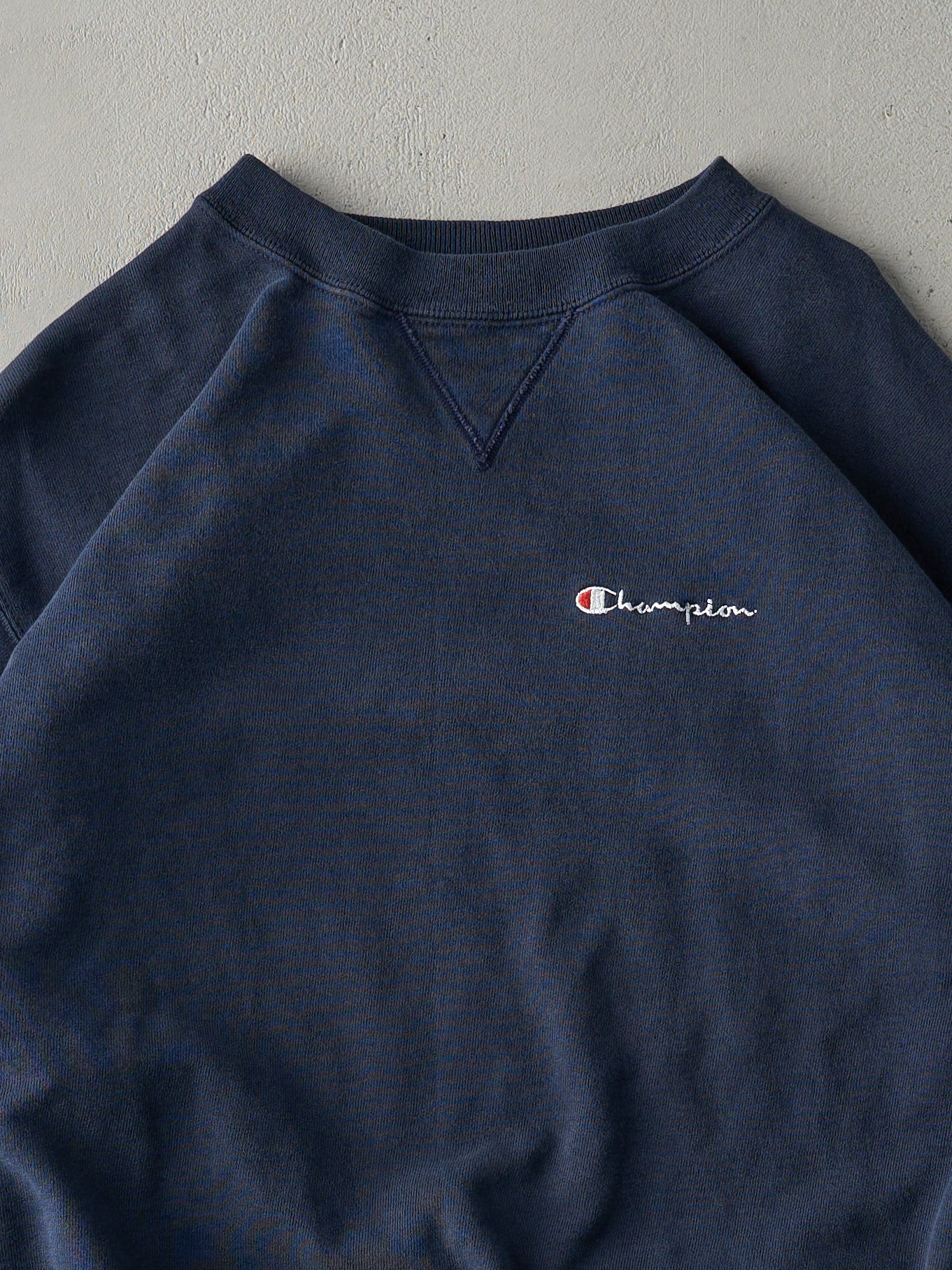 Vintage 90s Navy Blue Champion Logo Boxy Crewneck (L)