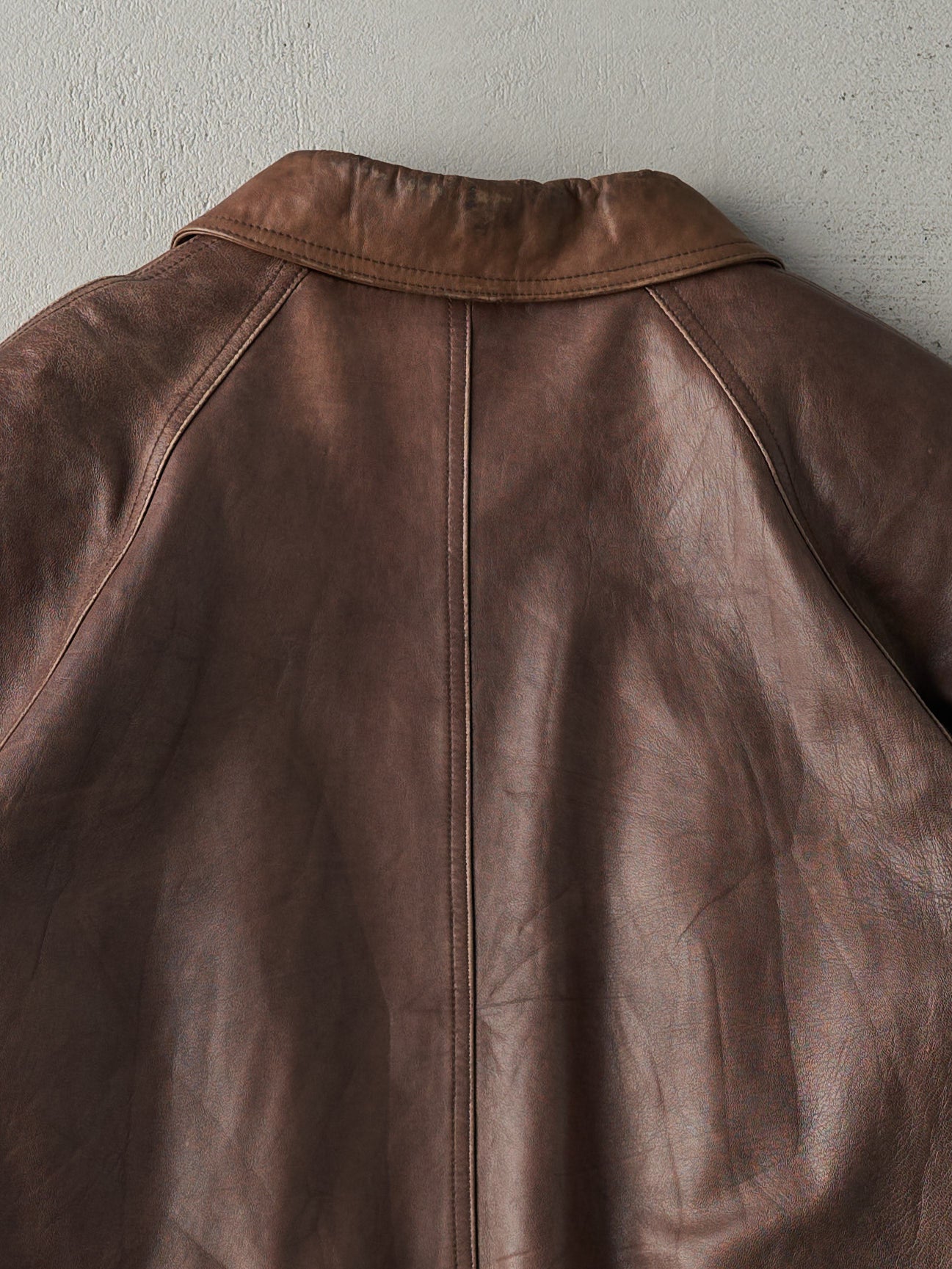 Vintage 80s Chocolate Brown Charles Dior Leather Jacket (S/M)