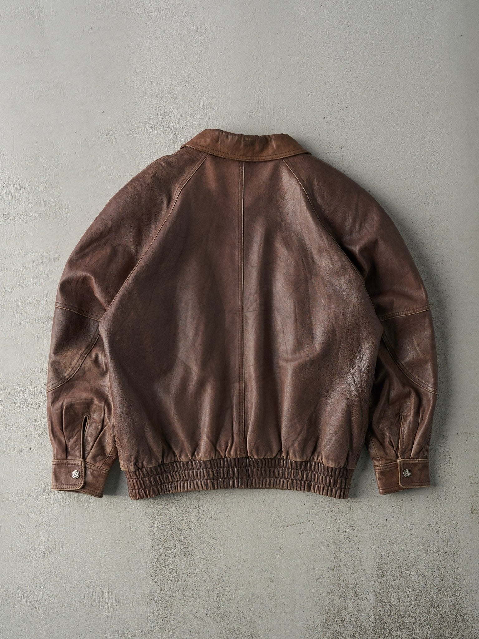 Vintage 80s Chocolate Brown Charles Dior Leather Jacket (S/M