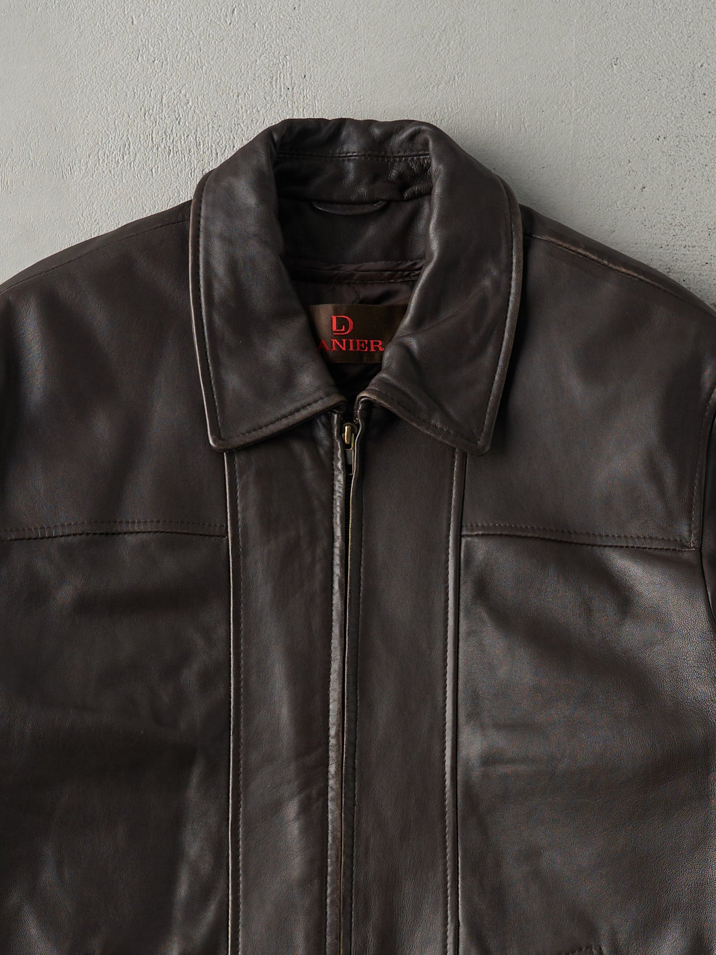 Vintage Y2K Dark Brown Danier Leather Jacket (S/M)