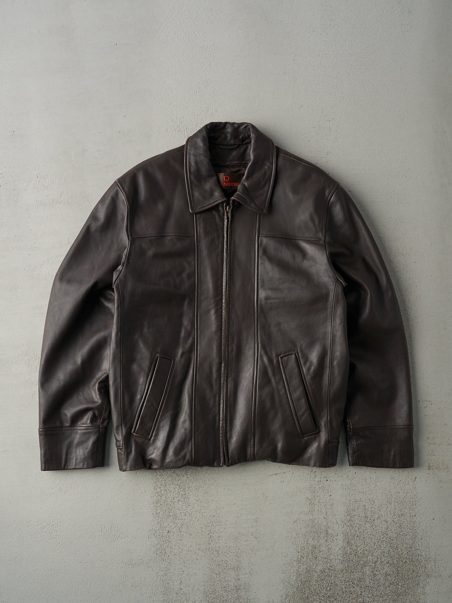 Vintage Y2K Dark Brown Danier Leather Jacket (S/M)