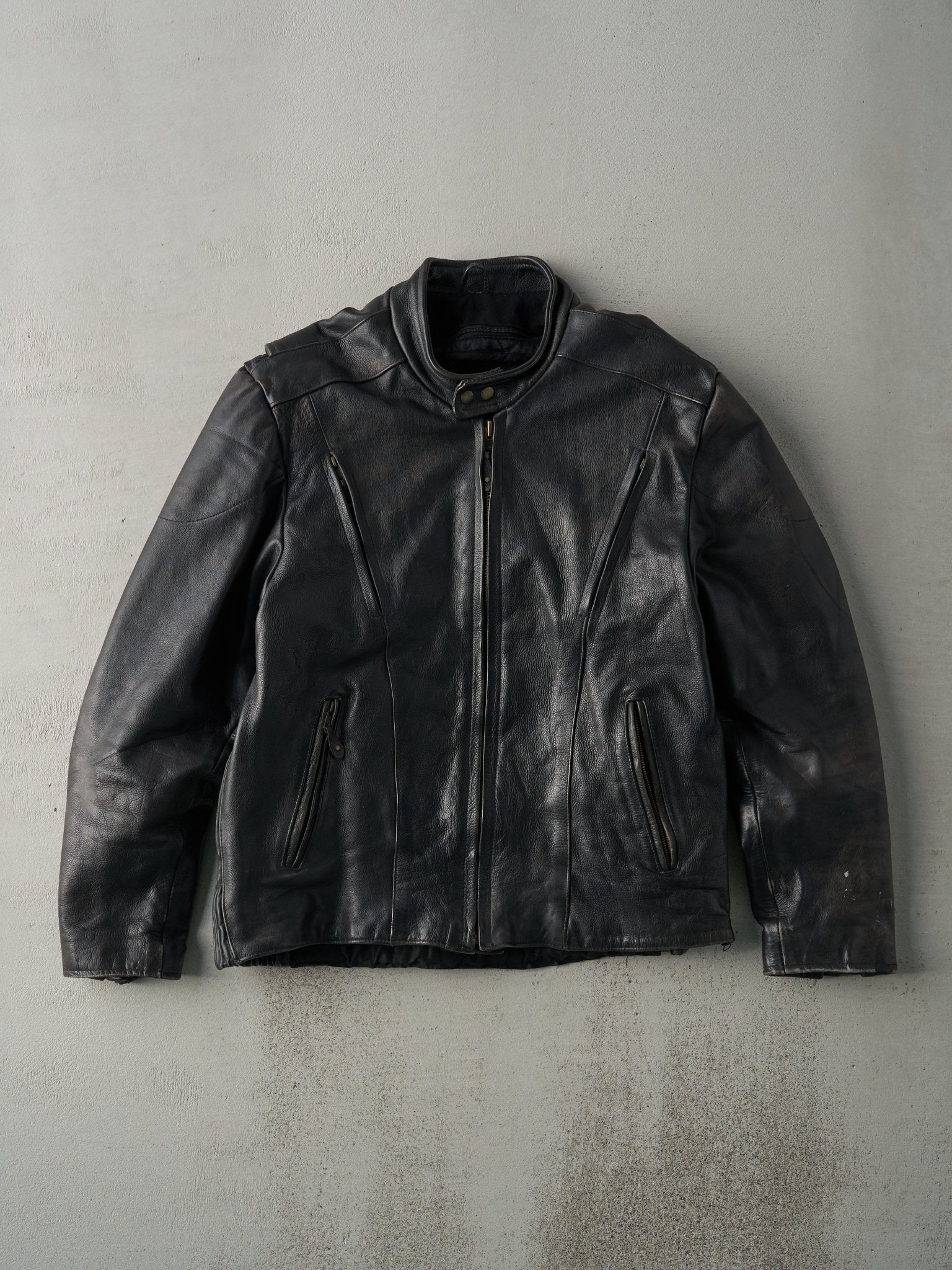 Vintage 90s Black Leather USA Bikers Dream Apparel Biker Jacket (M)