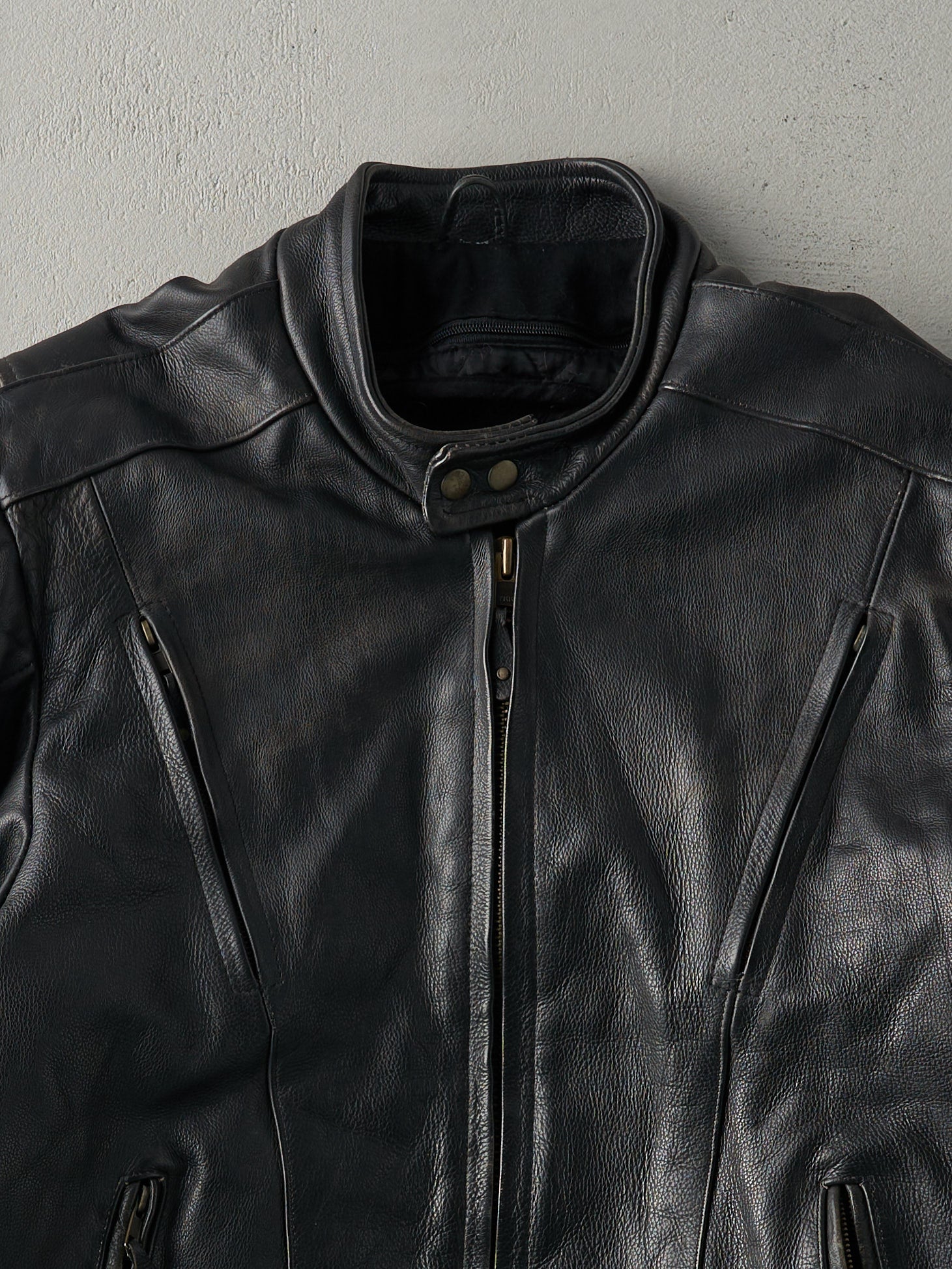 Vintage 90s Black Leather USA Bikers Dream Apparel Biker Jacket (M)