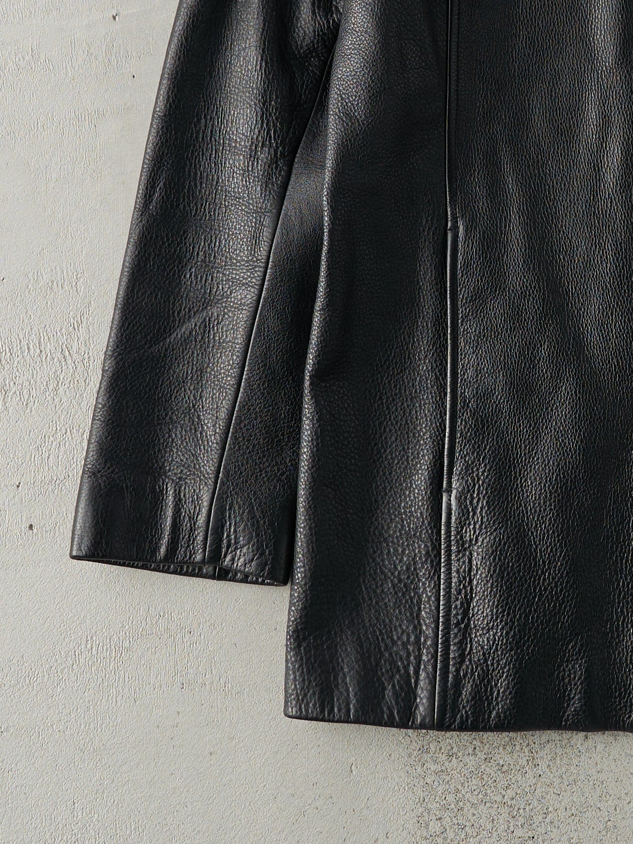 Vintage 90s Black Danier Long Leather Jacket (S)