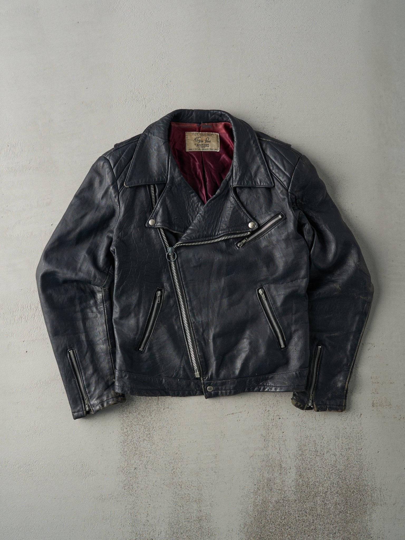 Vintage 70s Black Glen Laine by Bainton Leather Jacket (S/M)