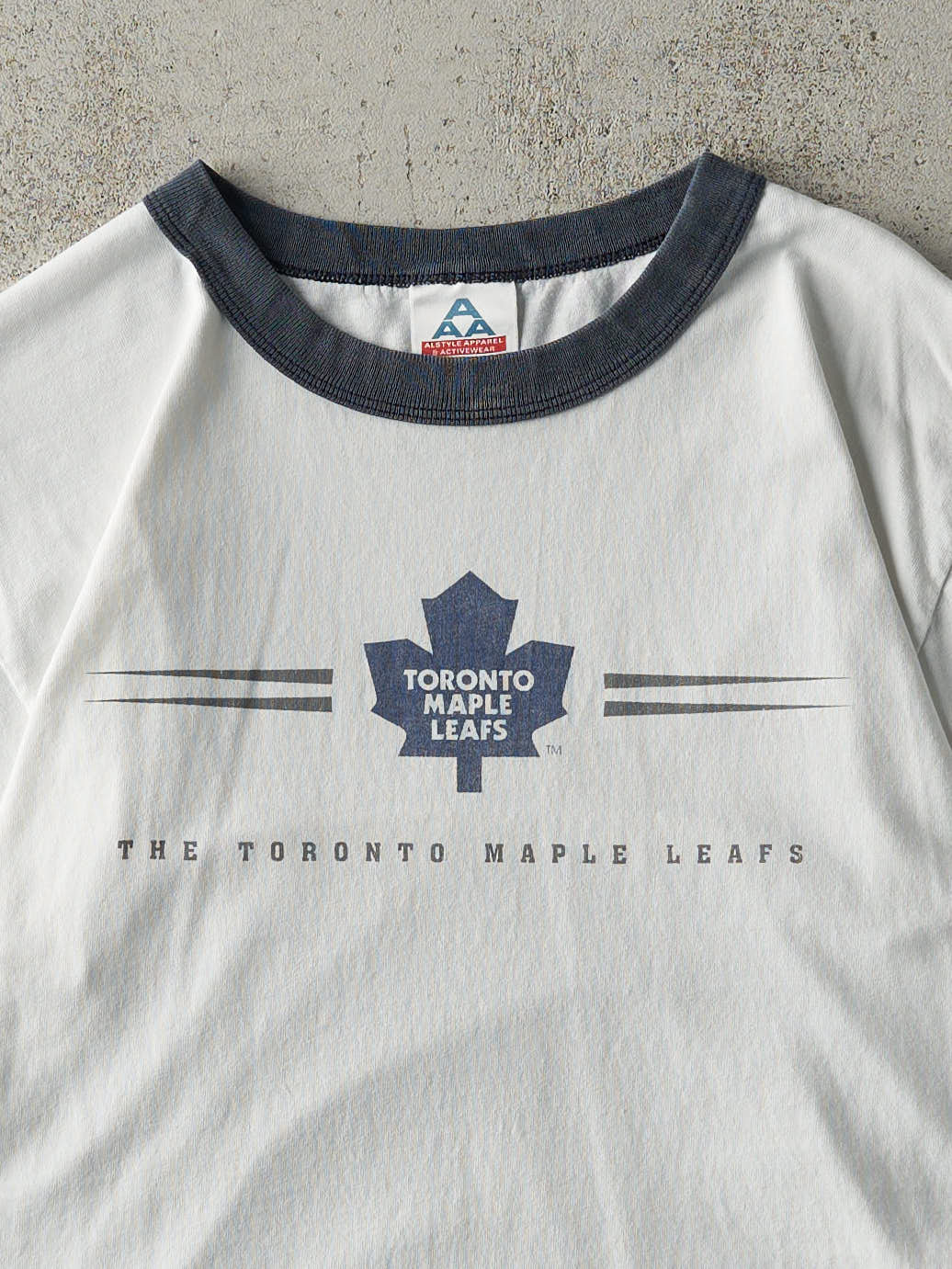 Vintage Y2K White & Navy Toronto Maple Leafs Ringer Tee (S/M)