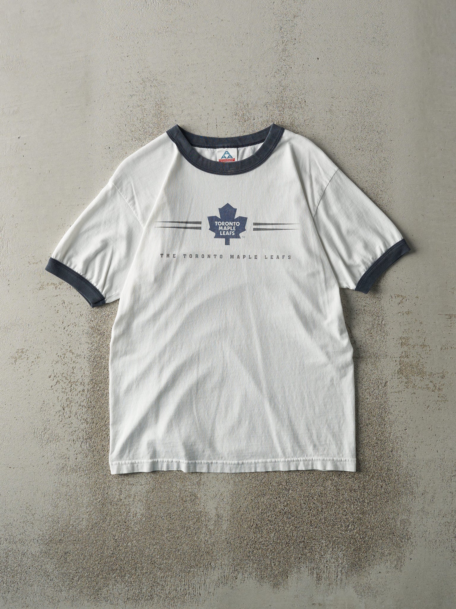 Vintage Y2K White & Navy Toronto Maple Leafs Ringer Tee (S/M)