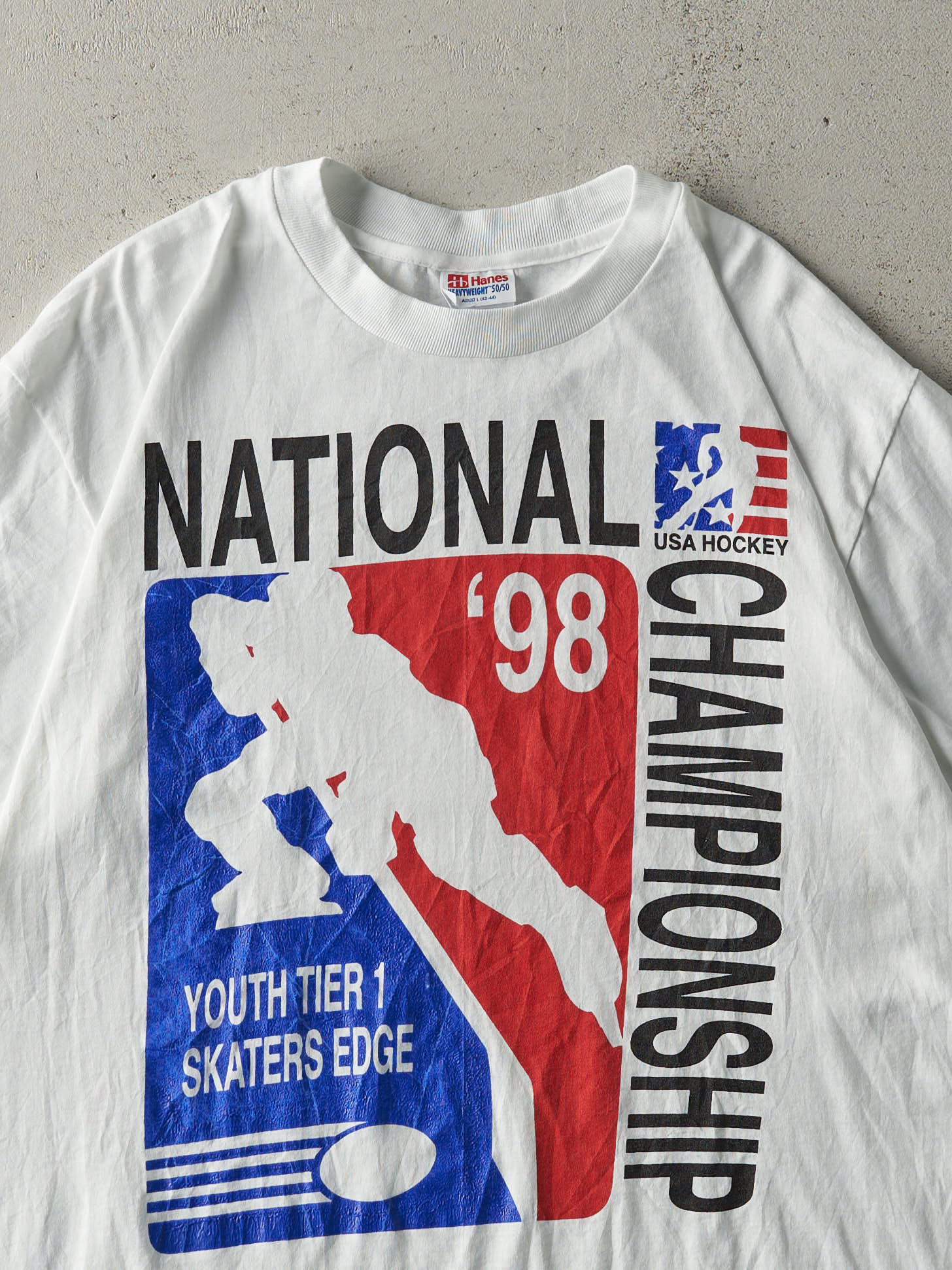 Vintage 98' White USA National Championship Youth Tier 1 Tee (M)