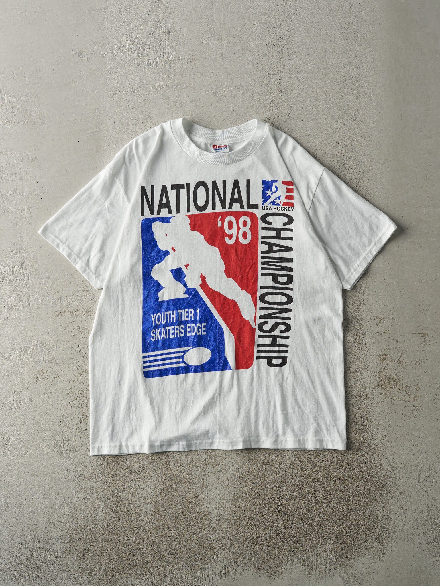 Vintage 98' White USA National Championship Youth Tier 1 Tee (M)