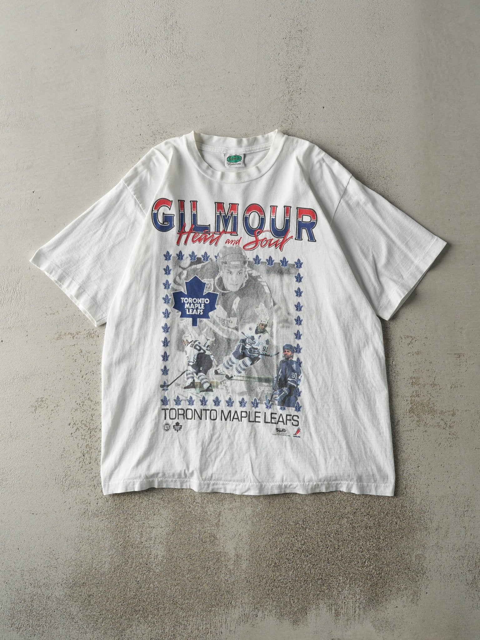 Vintage 93' White Doug Gilmour Toronto Maple Leafs Single Stitch Tee (M)