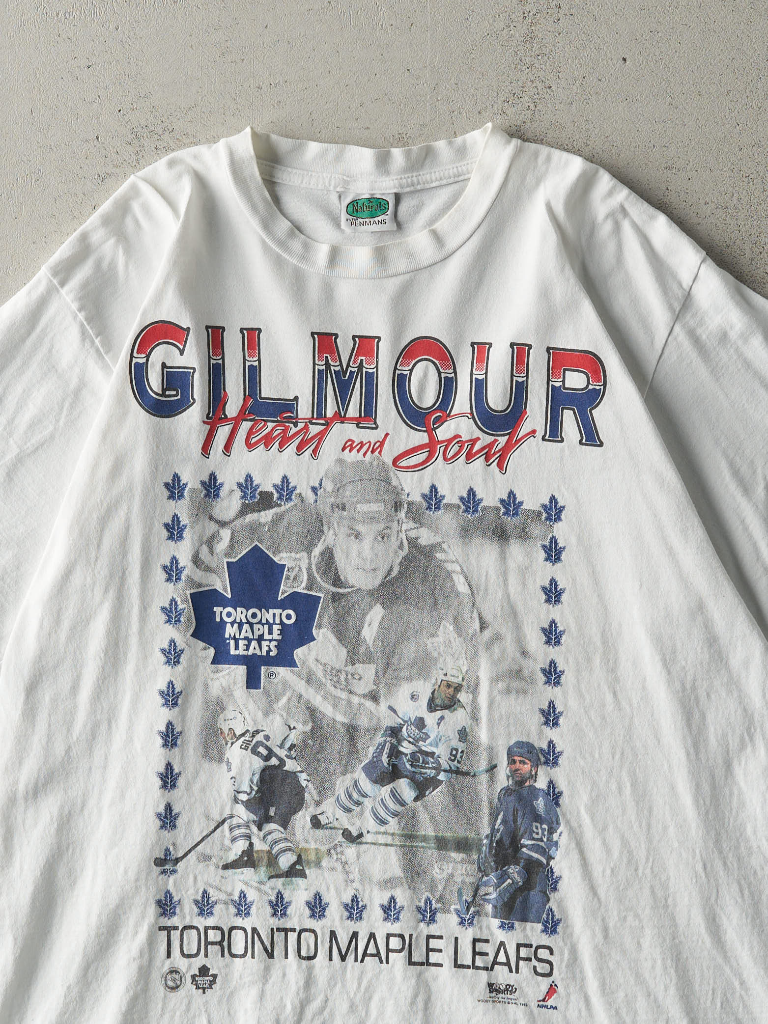 Vintage 93' White Doug Gilmour Toronto Maple Leafs Single Stitch Tee (M)