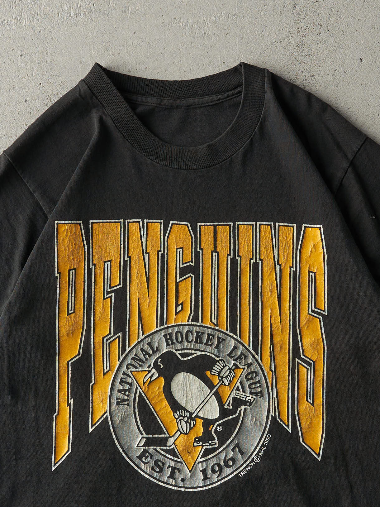 Vintage 90' Black Pittsburgh Penguins Single Stitch Tee (S/M)