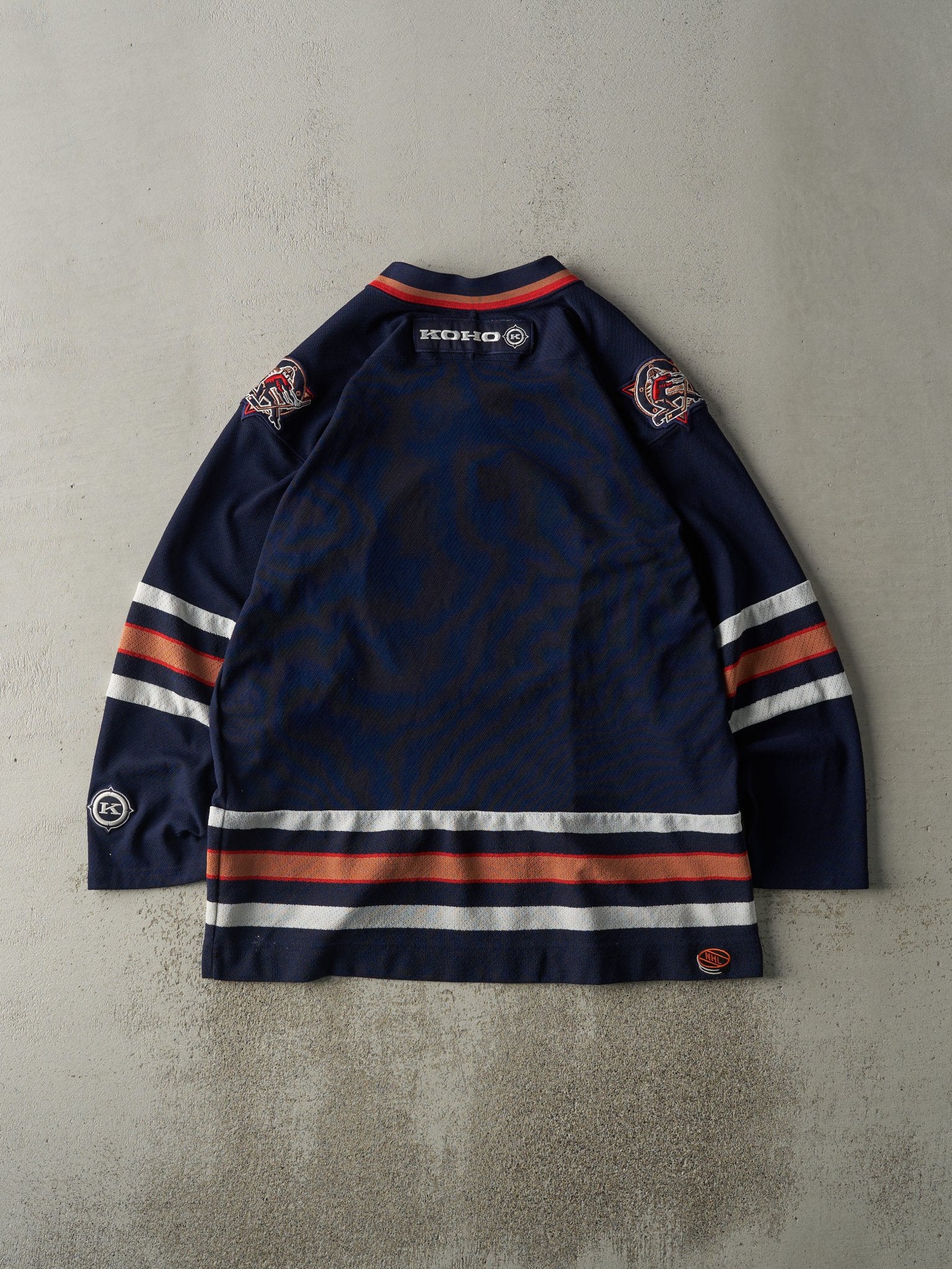 Vintage 90s Navy Blue Edmonton Oilers Hockey Jersey (L/XL)