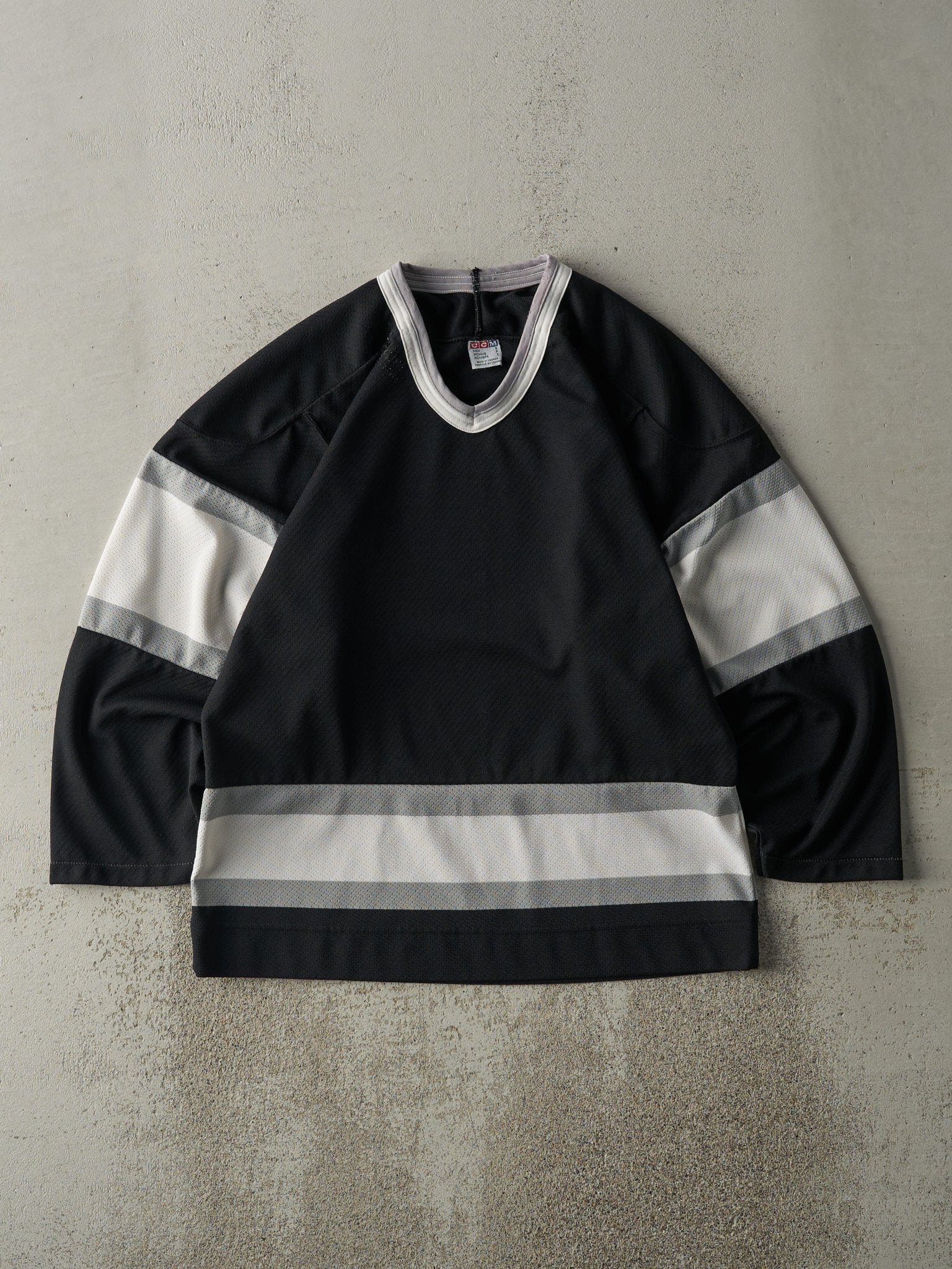 Vintage 90s Black, Grey & White Blank Hockey Jersey (S/M)