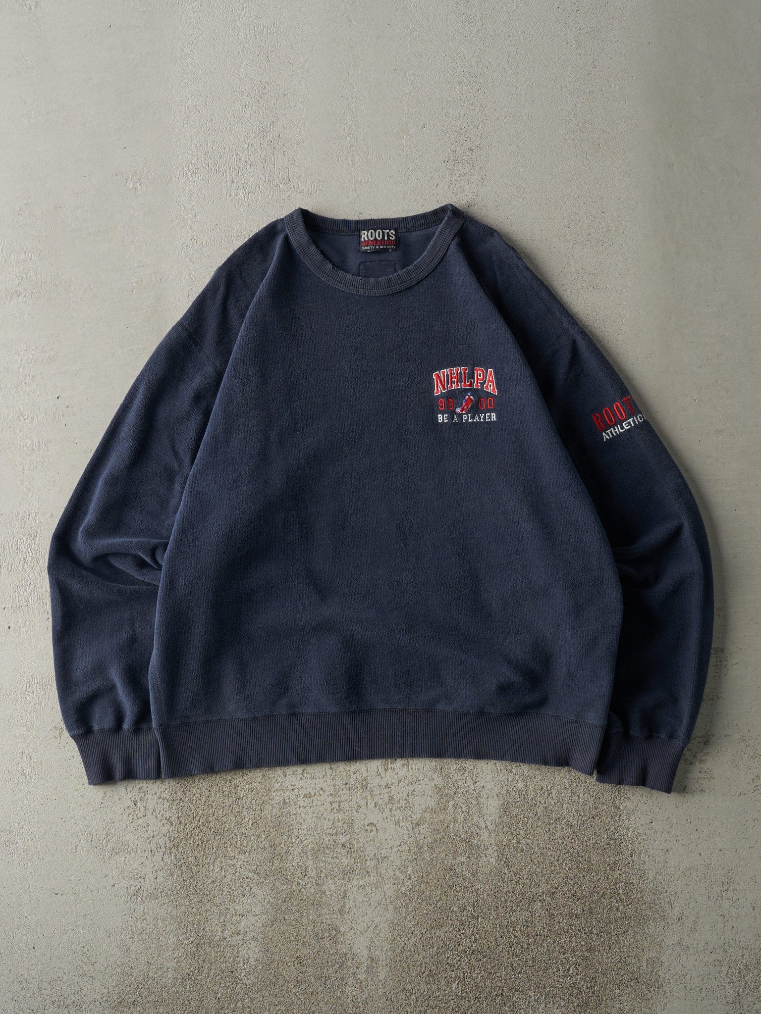 Vintage 99' Navy Blue Embroidered NHLPA Inside Out Crewneck (XL)