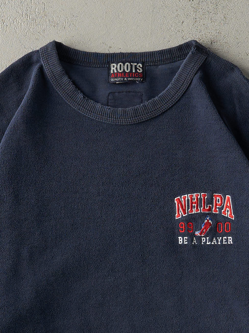 Vintage 99' Navy Blue Embroidered NHLPA Inside Out Crewneck (XL)
