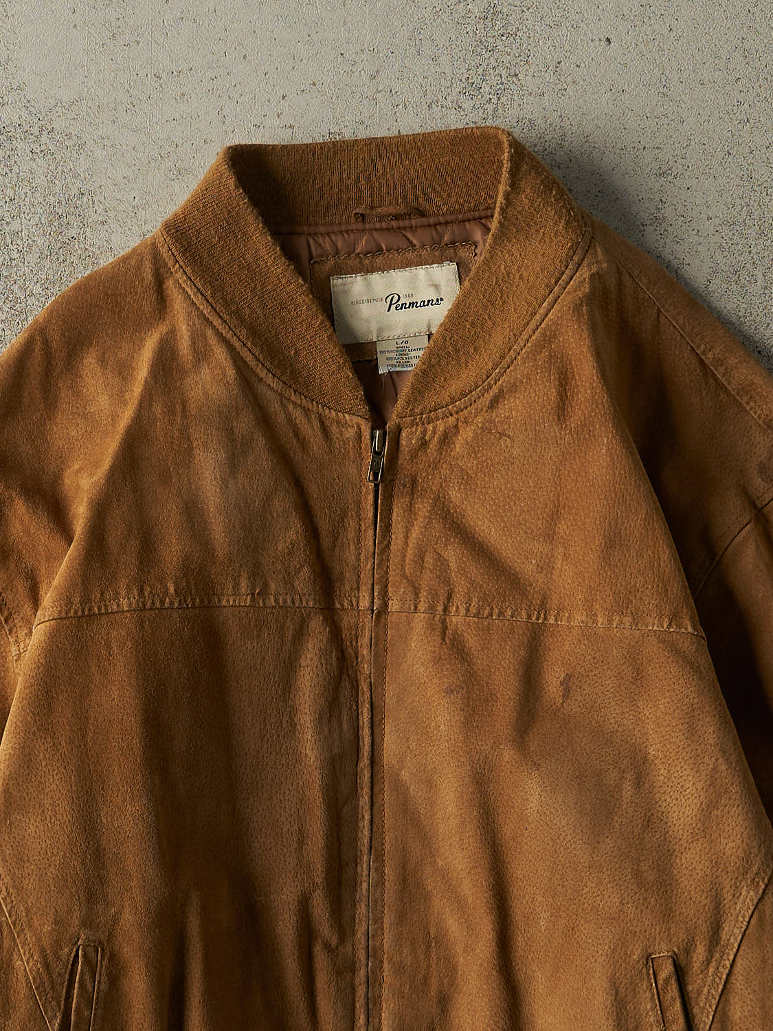Vintage 90s Brown Suede Penmans Leather Bomber Jacket (L/XL)