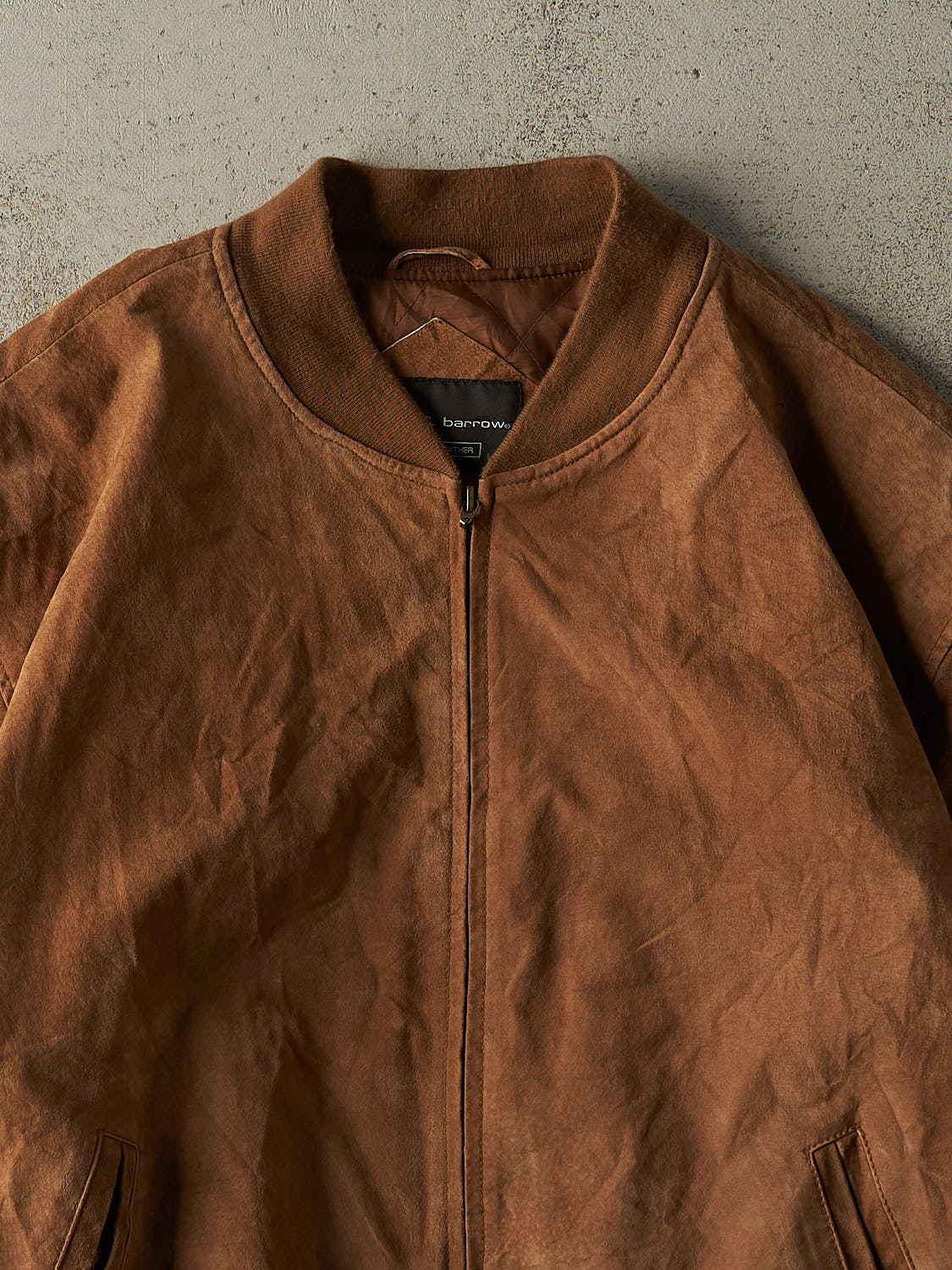 Vintage Y2K Brown Suede Bomber Jacket (XL)