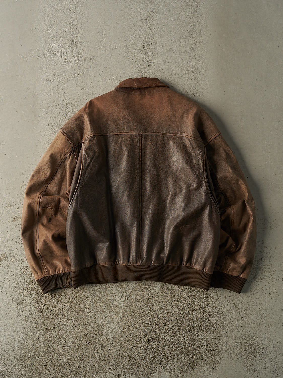 Vintage 90s Faded Brown Wilsons Bomber Flight Jacket (XL)