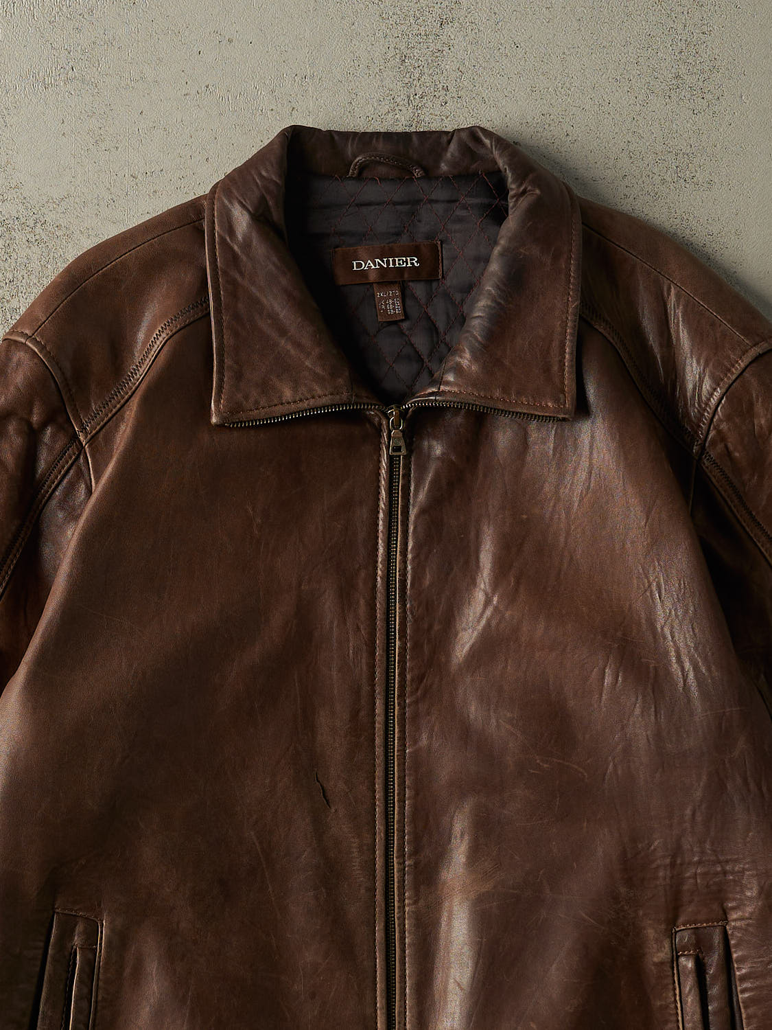 Vintage Y2K Brown Danier Leather Jacket (XXL)