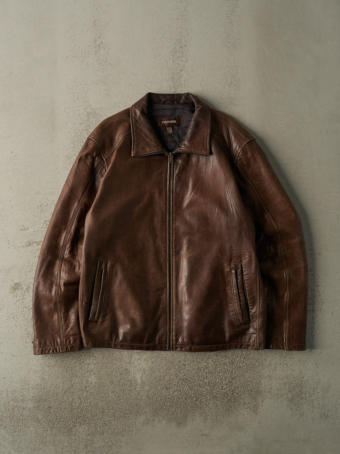 Vintage Y2K Brown Danier Leather Jacket (XXL)