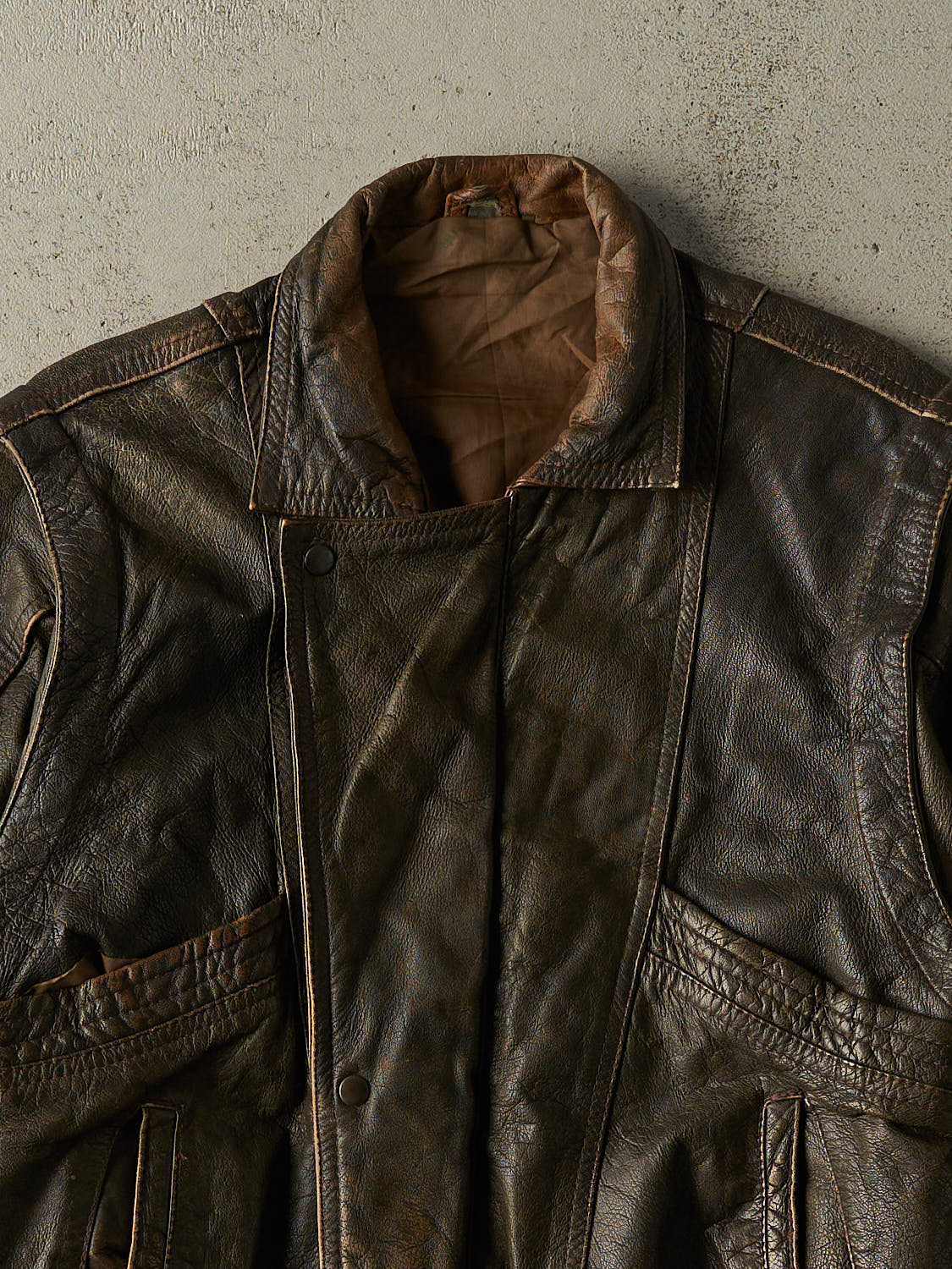 Vintage 80s Brown Leather Jacket (S)