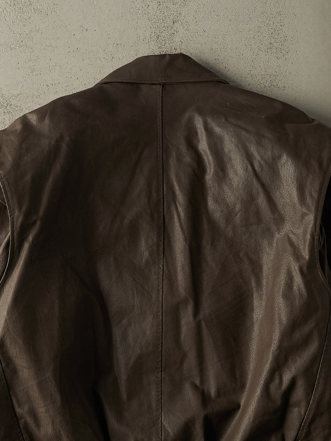 Vintage Y2K Brown Patched Leather Flight Jacket (XXL)