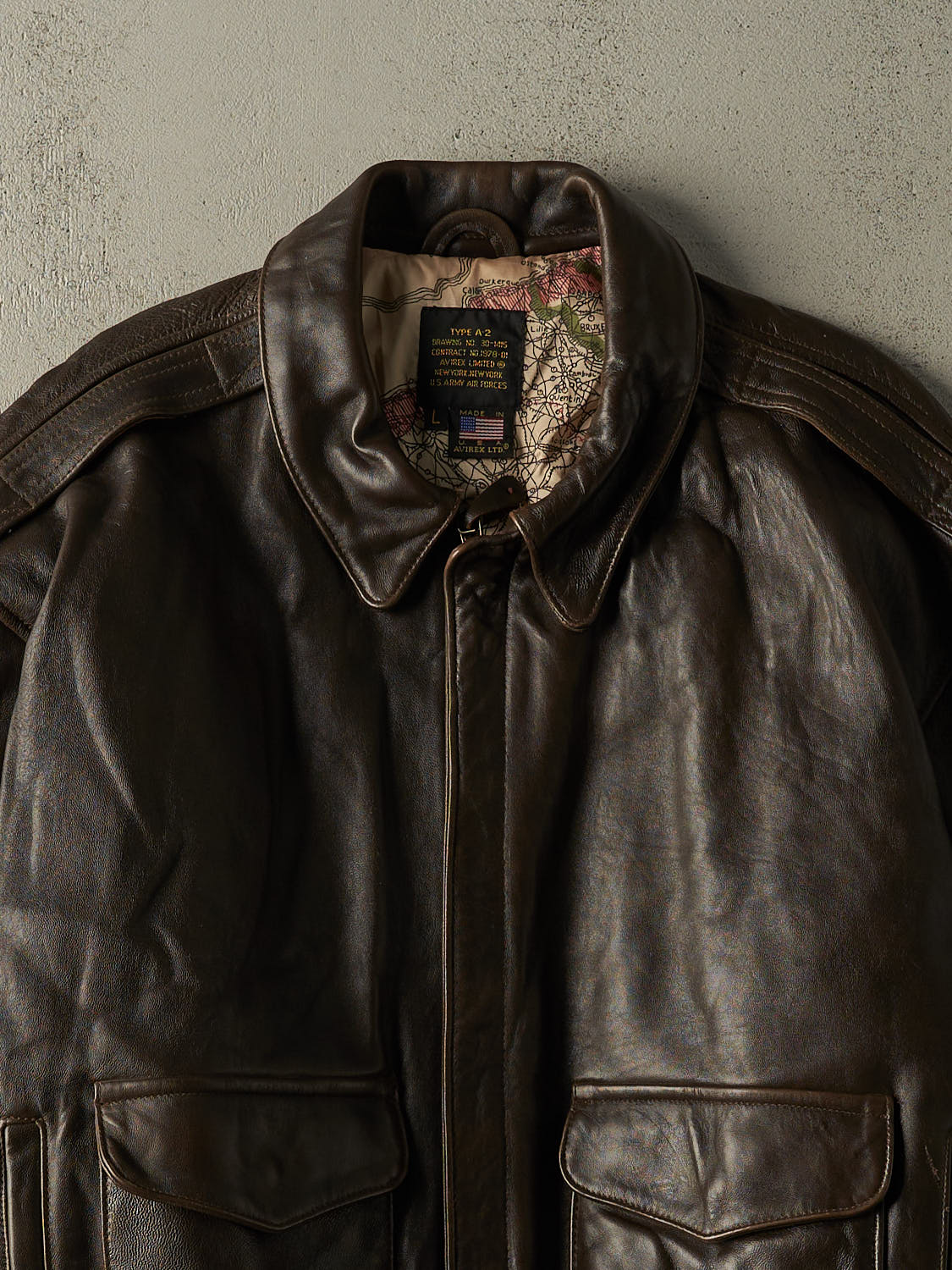 90s Avirex a-2ジャケット Vintage 90s Brown Avirex Type A-2 Flight Jacket (L/XL) – Rebalance