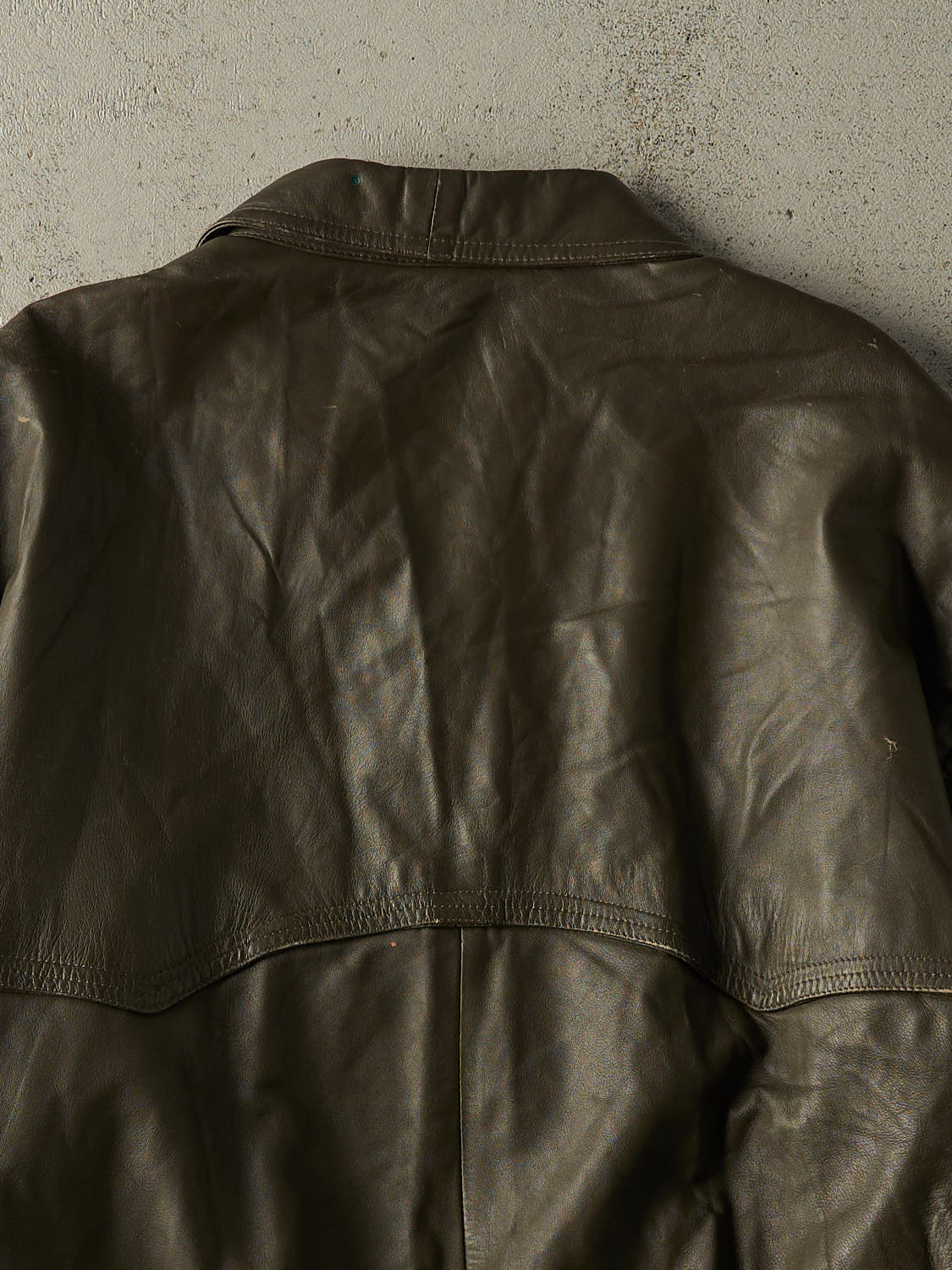 Vintage 90s Brown Leather Bomber Jacket (XL)