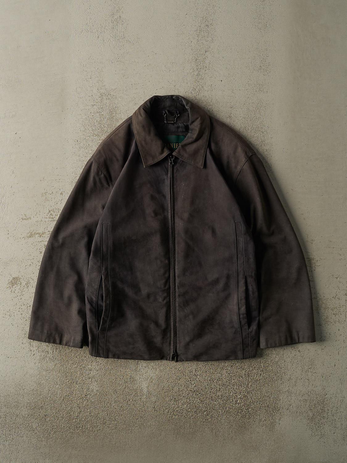 Vintage 90s Faded Black Danier Soft Leather Jacket (M/L)