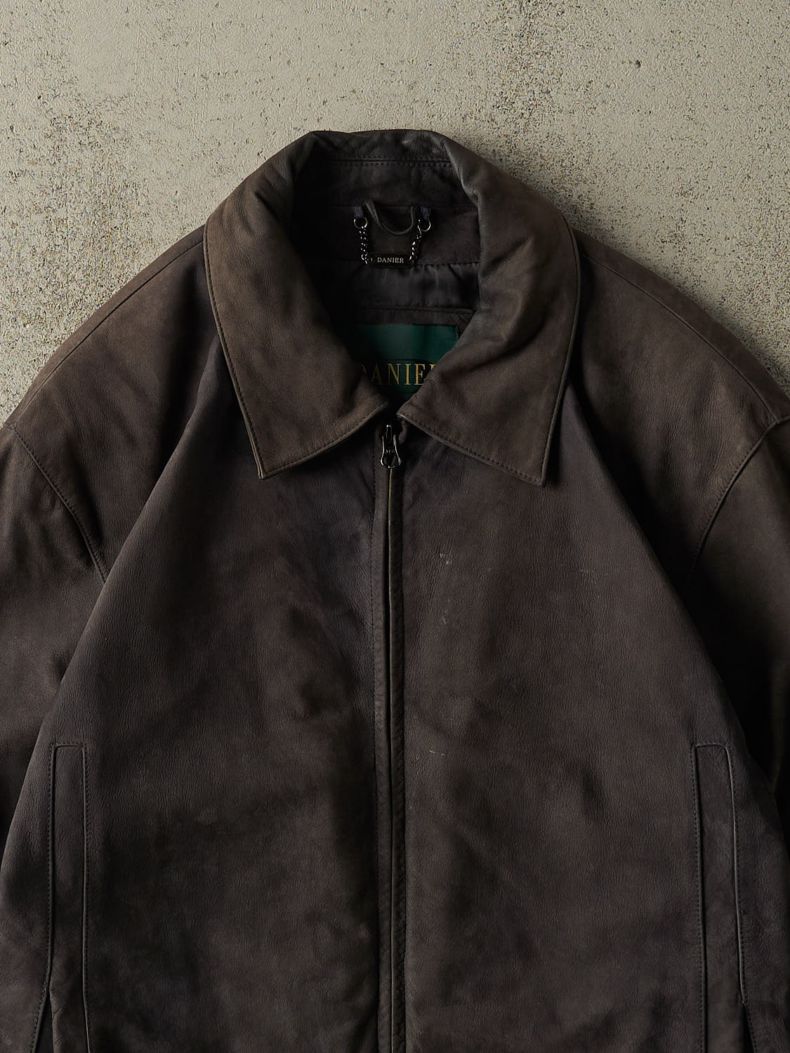 Vintage 90s Faded Black Danier Soft Leather Jacket (M/L)