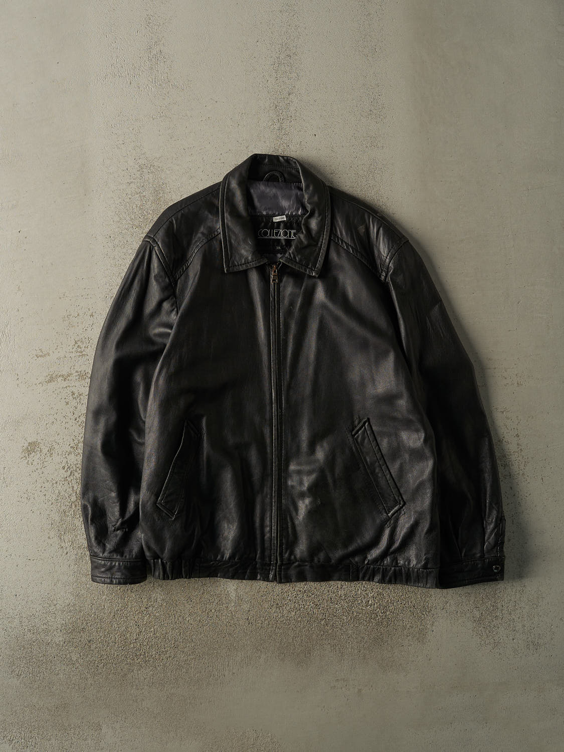 Vintage Y2K Black Soft Leather Jacket (XXL)