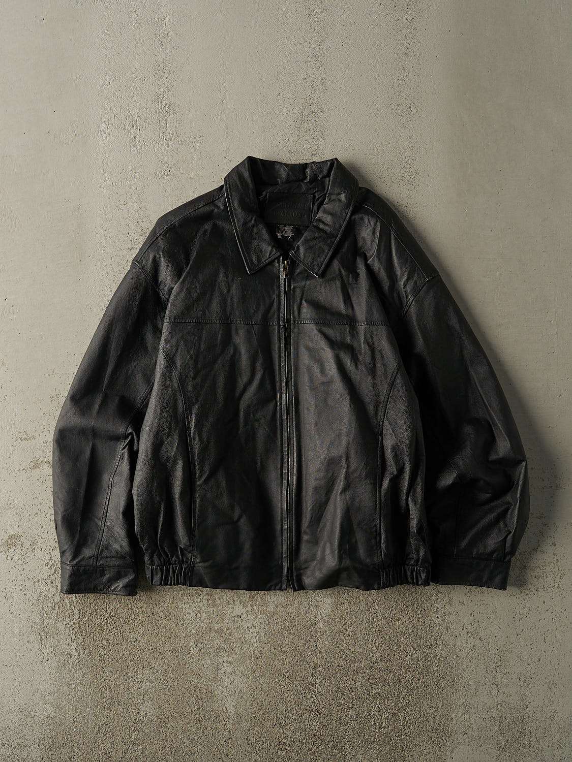 Vintage 90s Black Leather Jacket (L/XL)