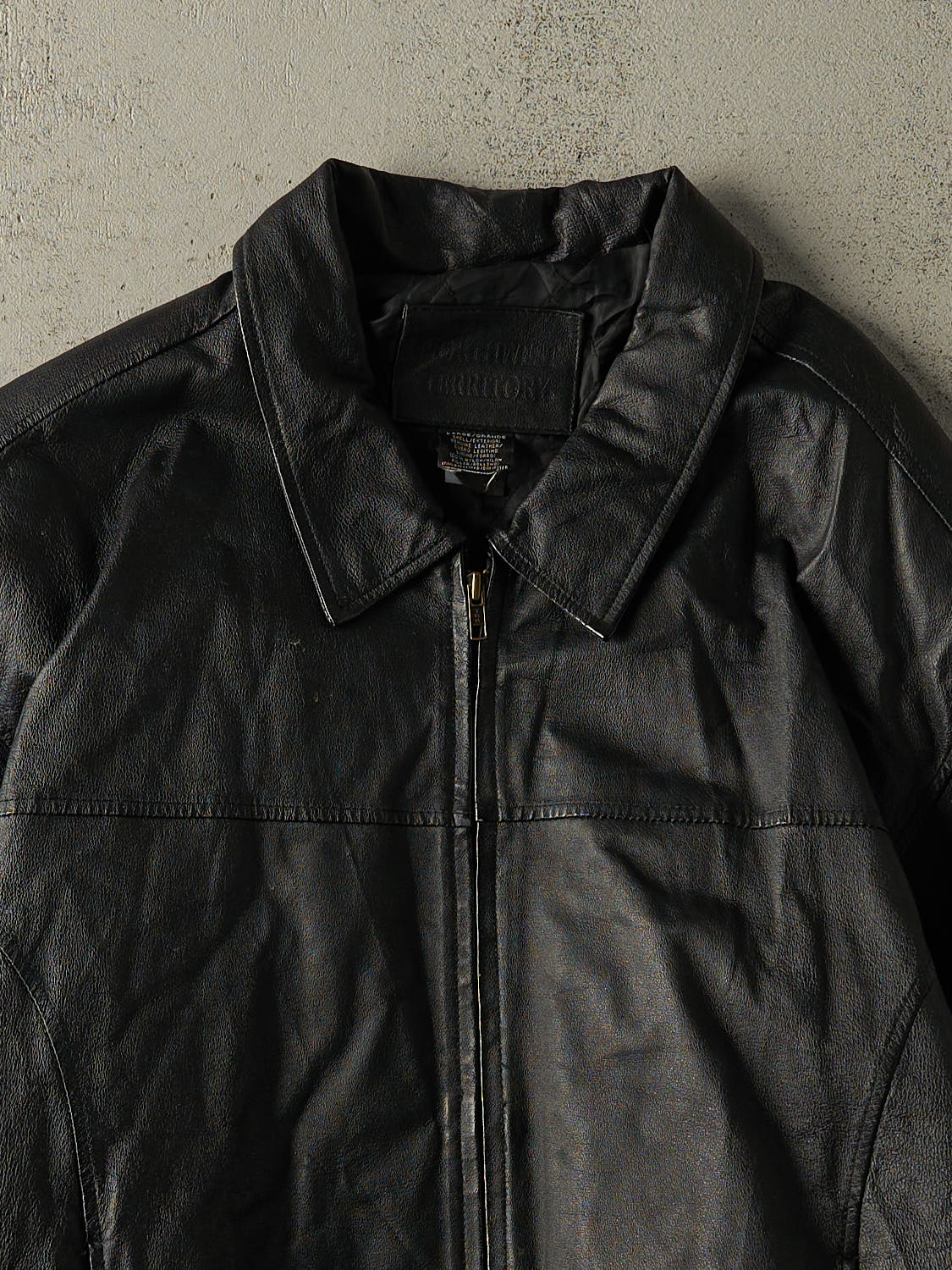 Vintage 90s Black Leather Jacket (L/XL)