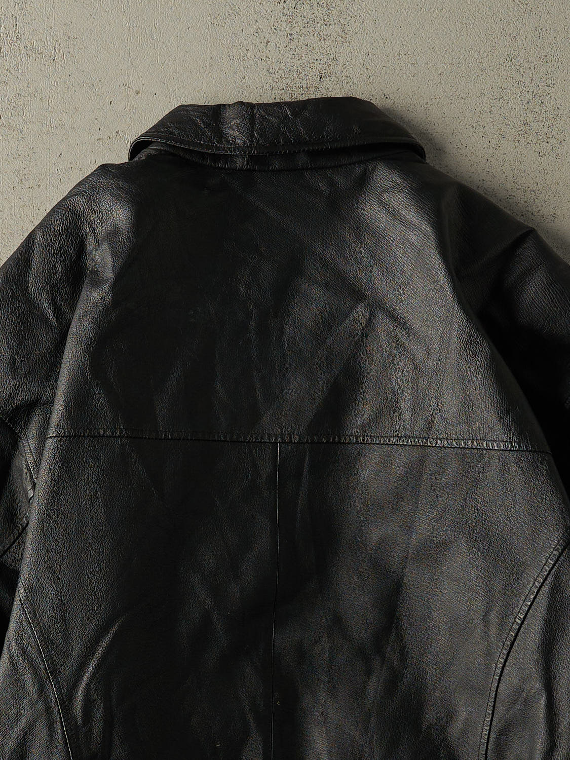 Vintage 90s Black Leather Jacket (L/XL)