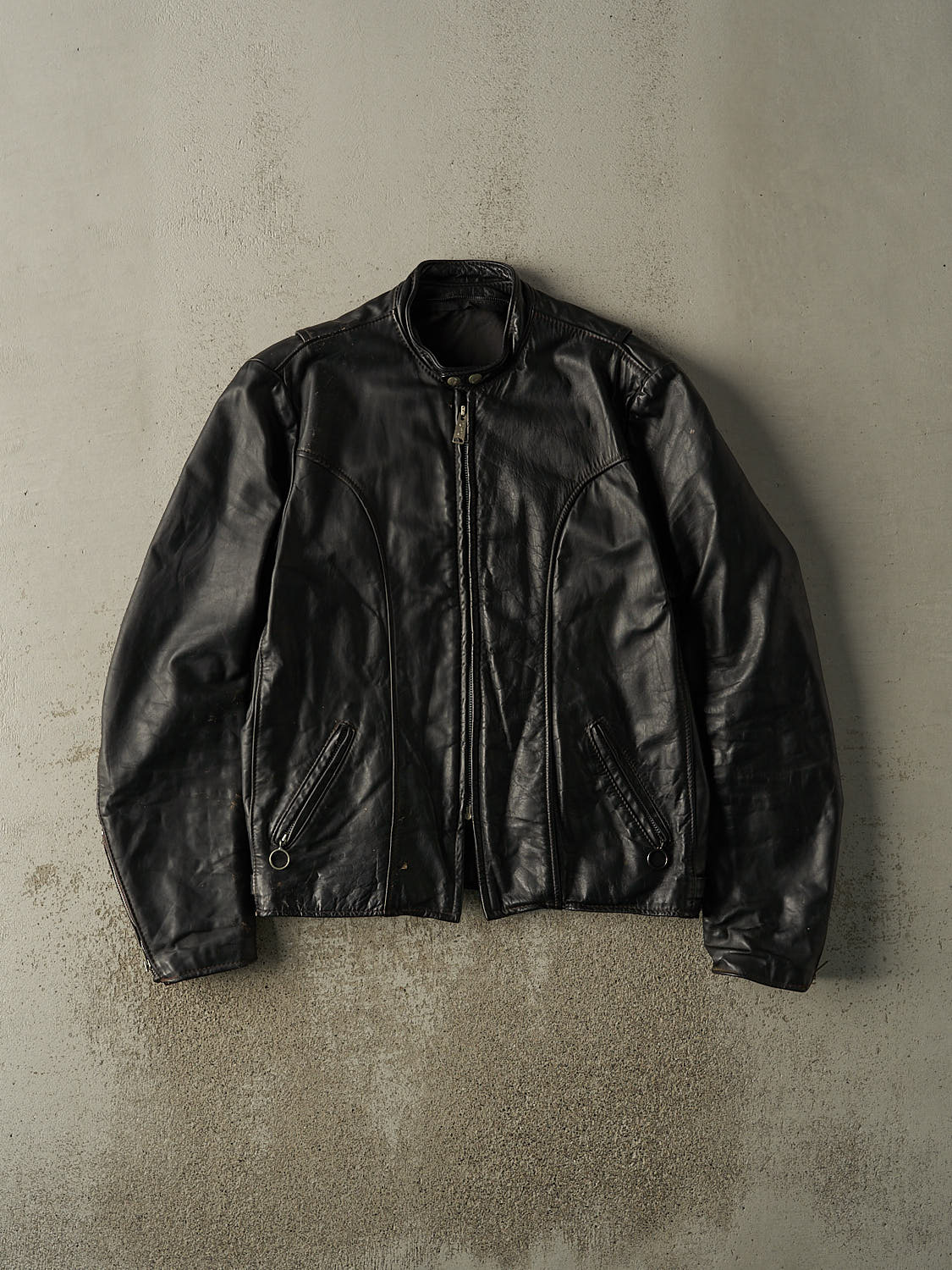 Vintage 90s Black Leather Biker Jacket (L/XL)