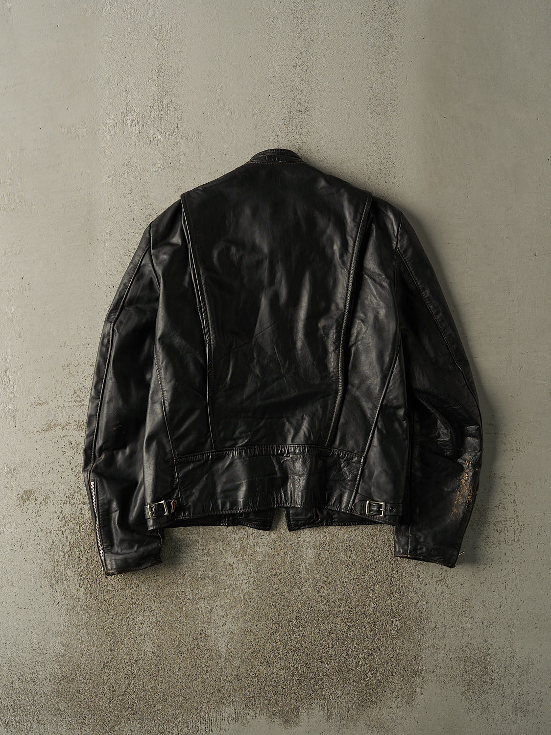 Vintage 90s Black Leather Biker Jacket (L/XL)