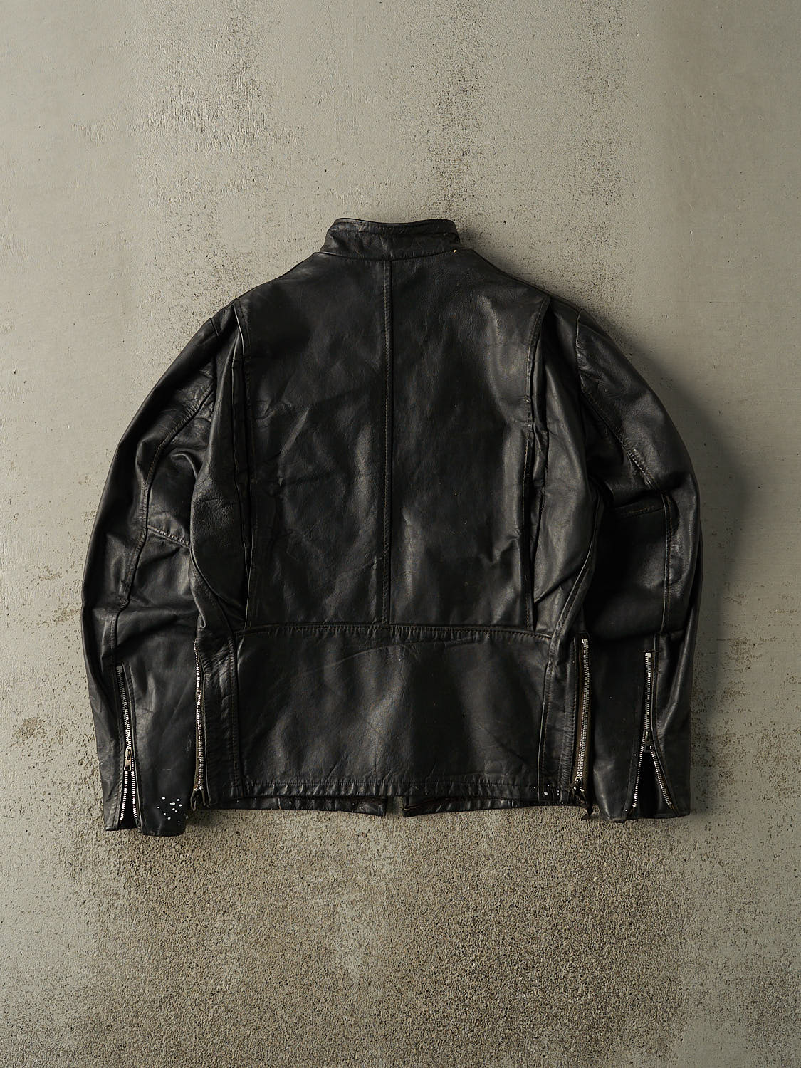 Vintage 80s Black Leather Biker Jacket (S/M)