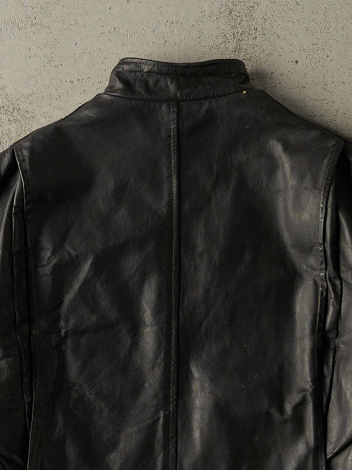 Vintage 80s Black Leather Biker Jacket (S/M)
