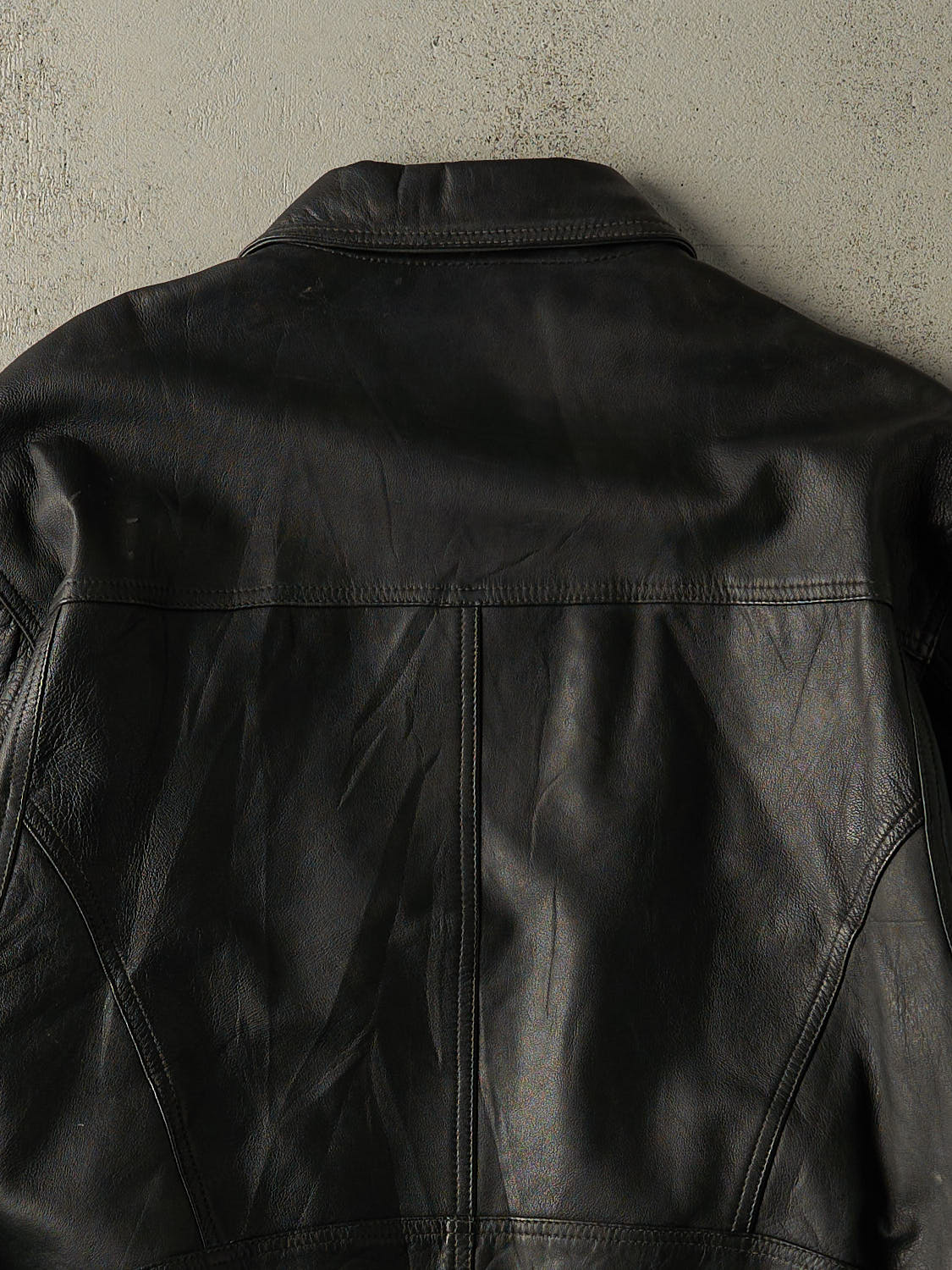 Vintage 90s Black Leather Bomber Style Jacket (XL)