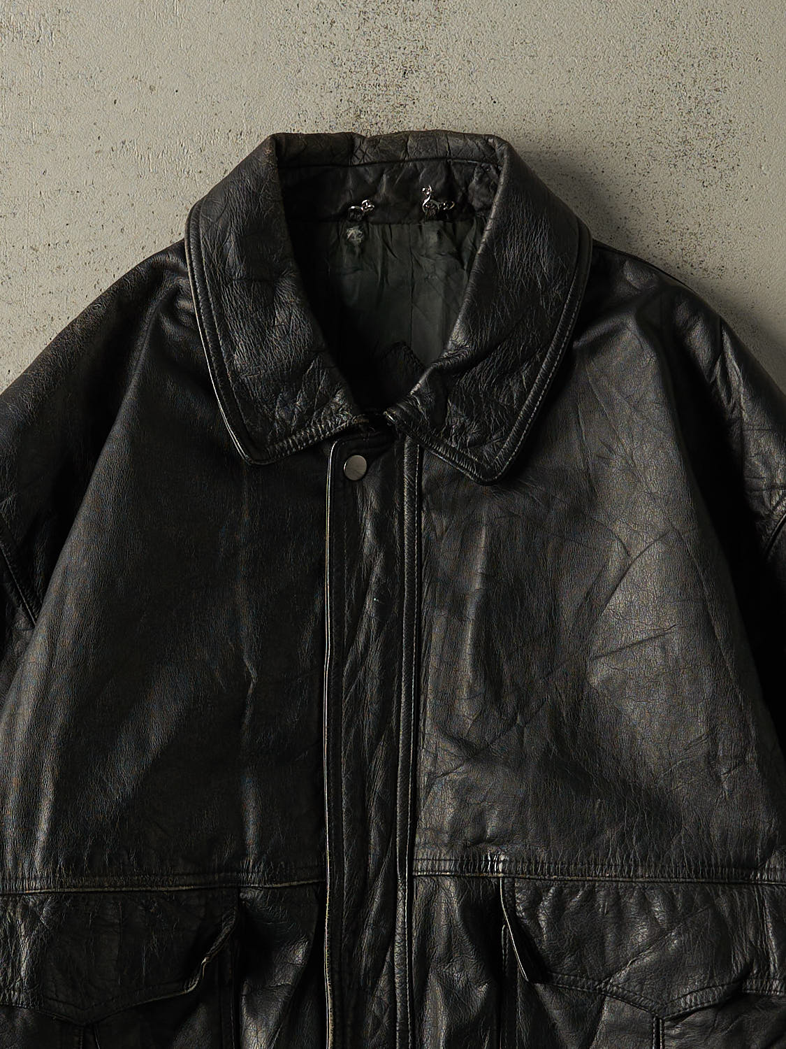Vintage 80s Black Bomber Jacket (L/XL)