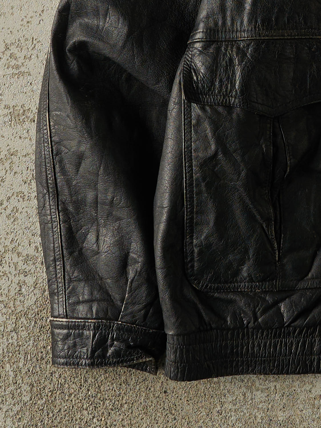 Vintage 80s Black Bomber Jacket (L/XL)