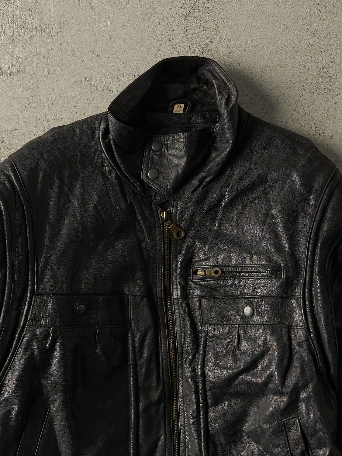 Vintage 80s Black Leather Jacket (XL/XXL)