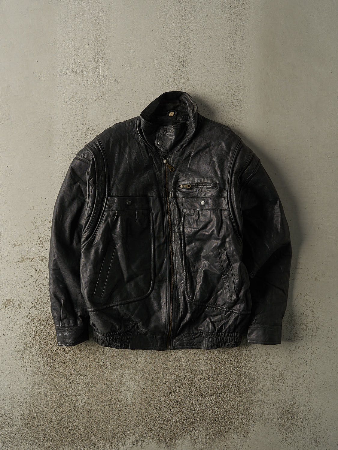 Vintage 80s Black Leather Jacket (XL/XXL)